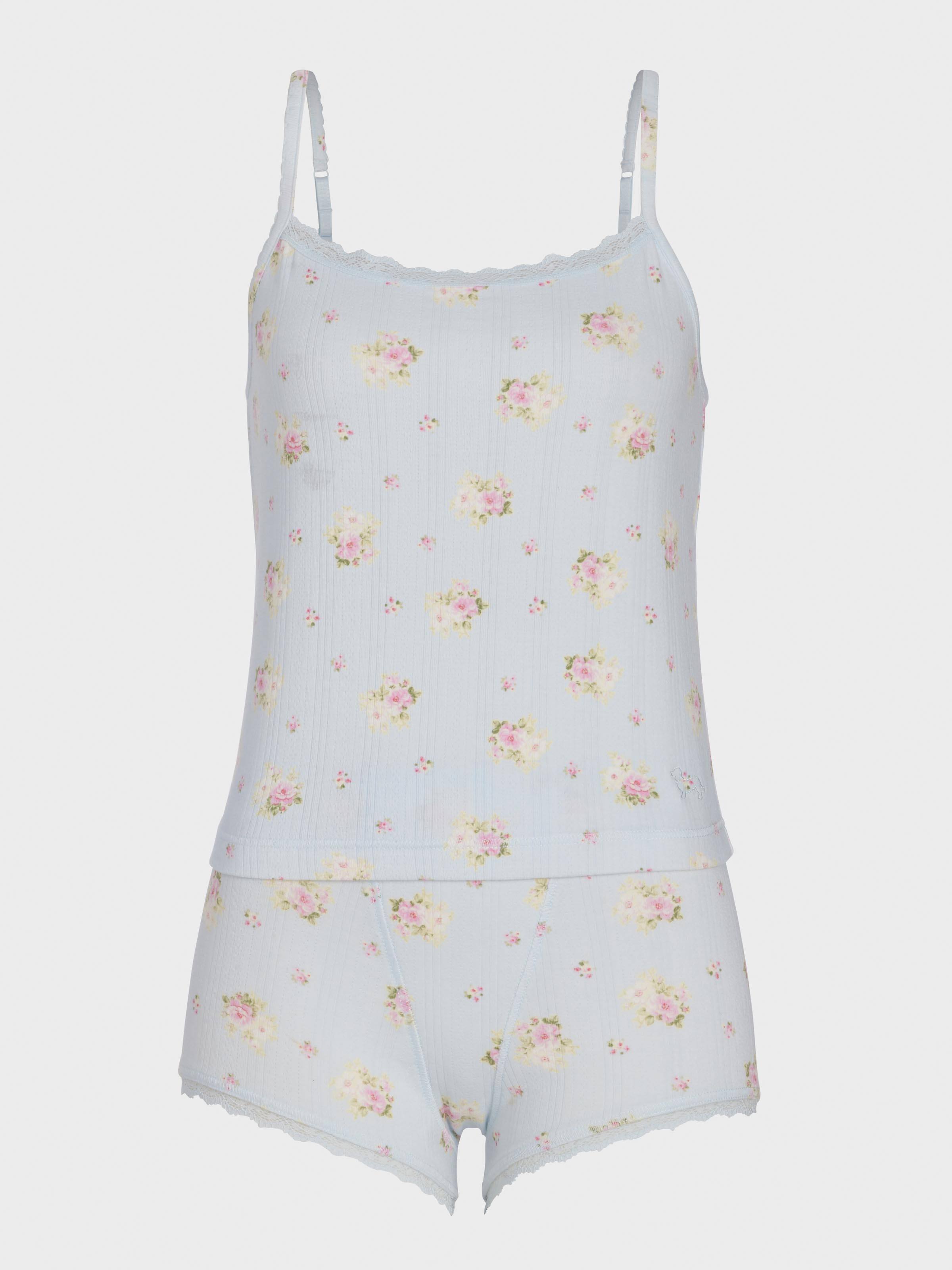 Blue Ditsy Pointelle Set