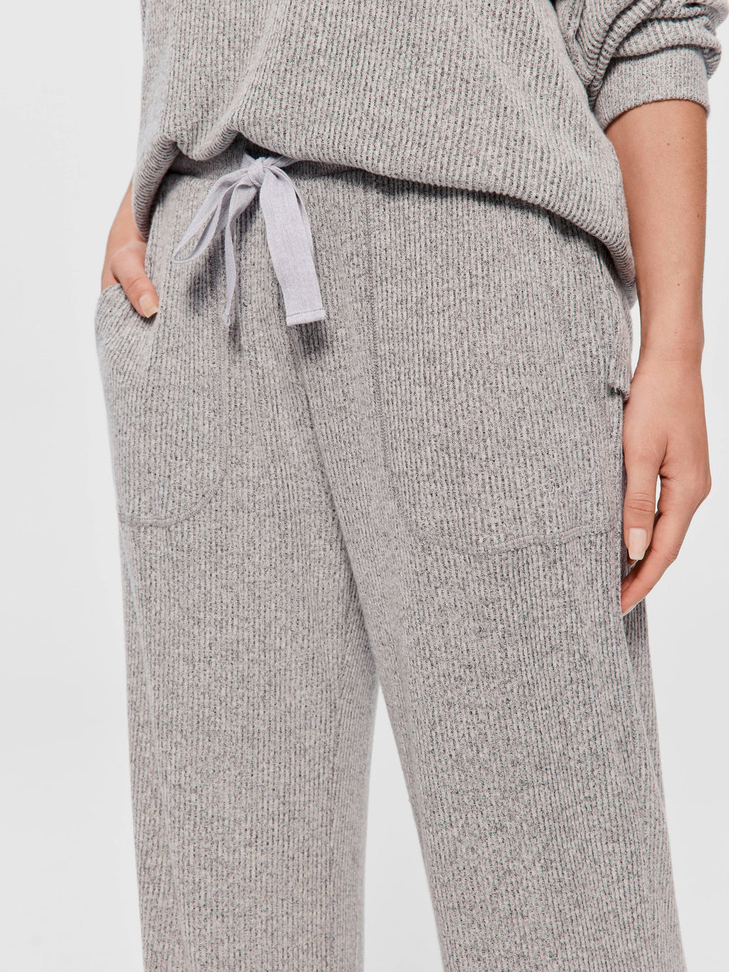 Brushed Rib Straight Leg Pj Pant
