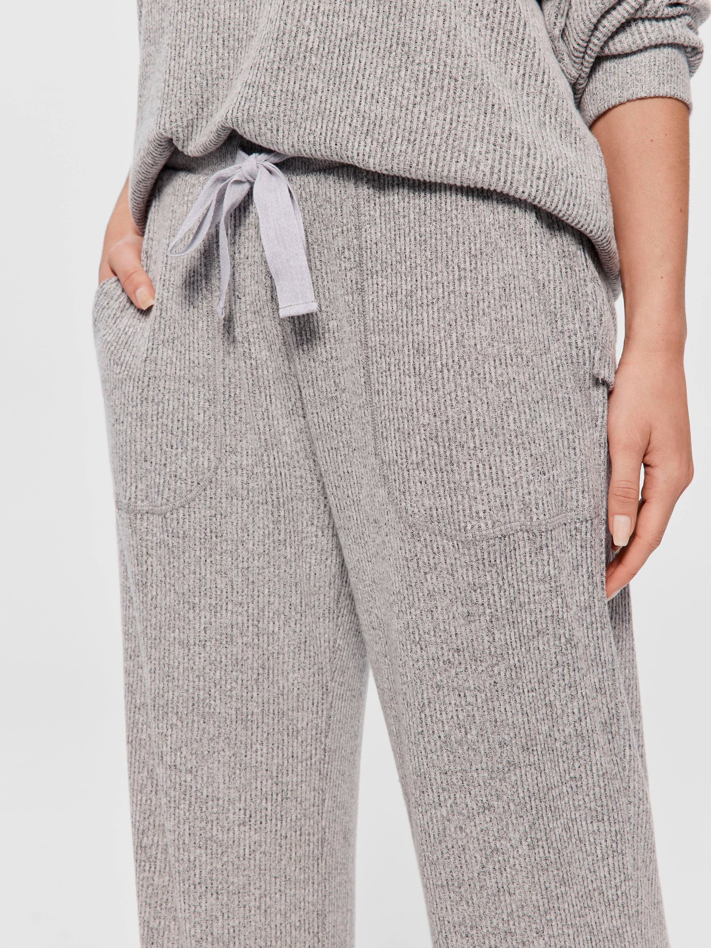 Brushed Rib Straight Leg Pj Pant