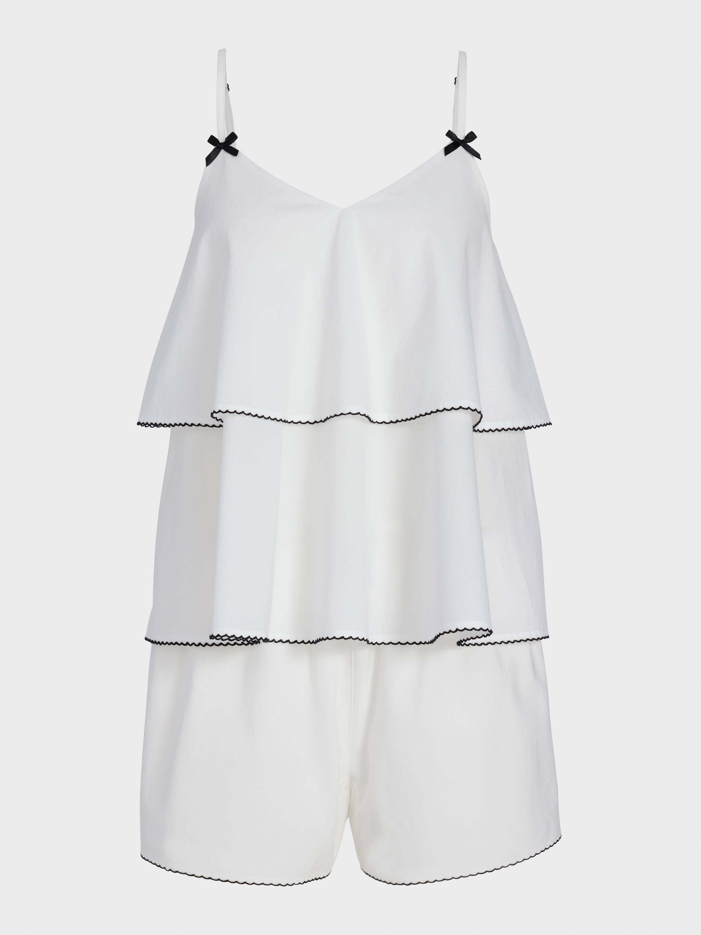 White Cami 100% Cotton Shortie Set