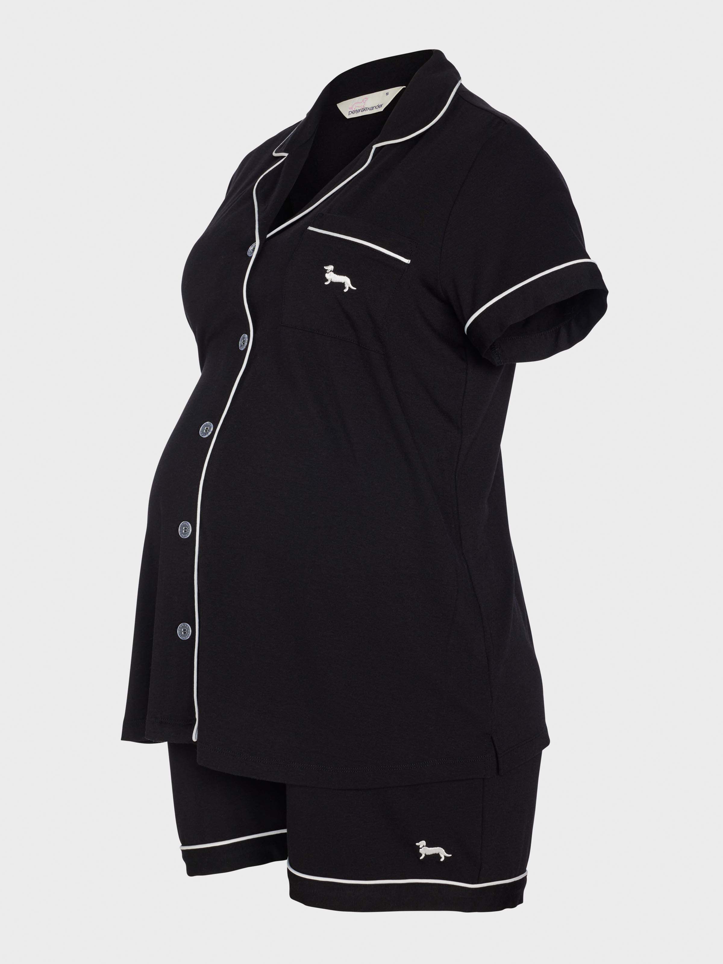 Maternity Black Shortie Pj Set