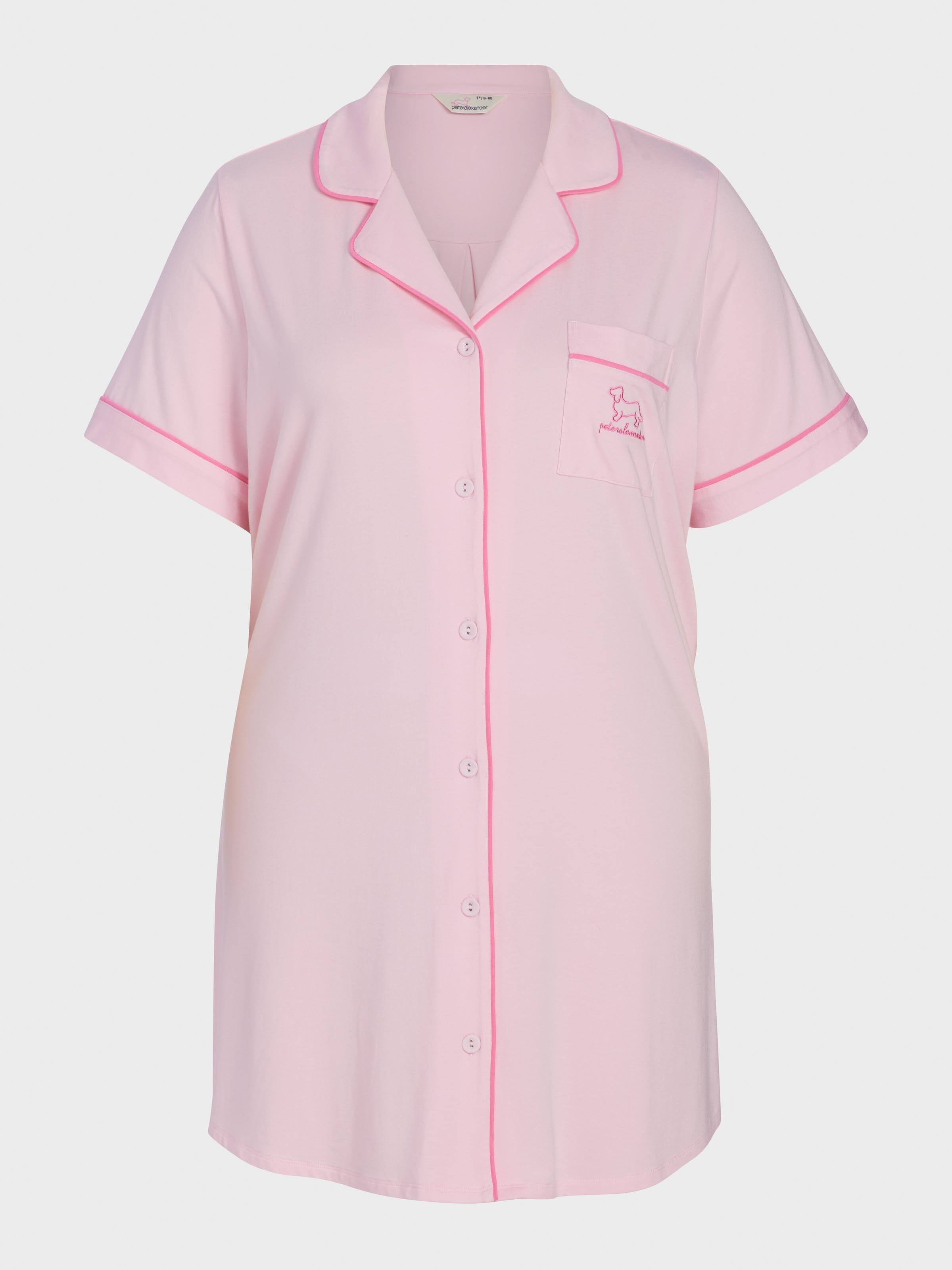 P.A. Plus Super Soft Pink Bamboo Knit Short Sleeve Nightshirt