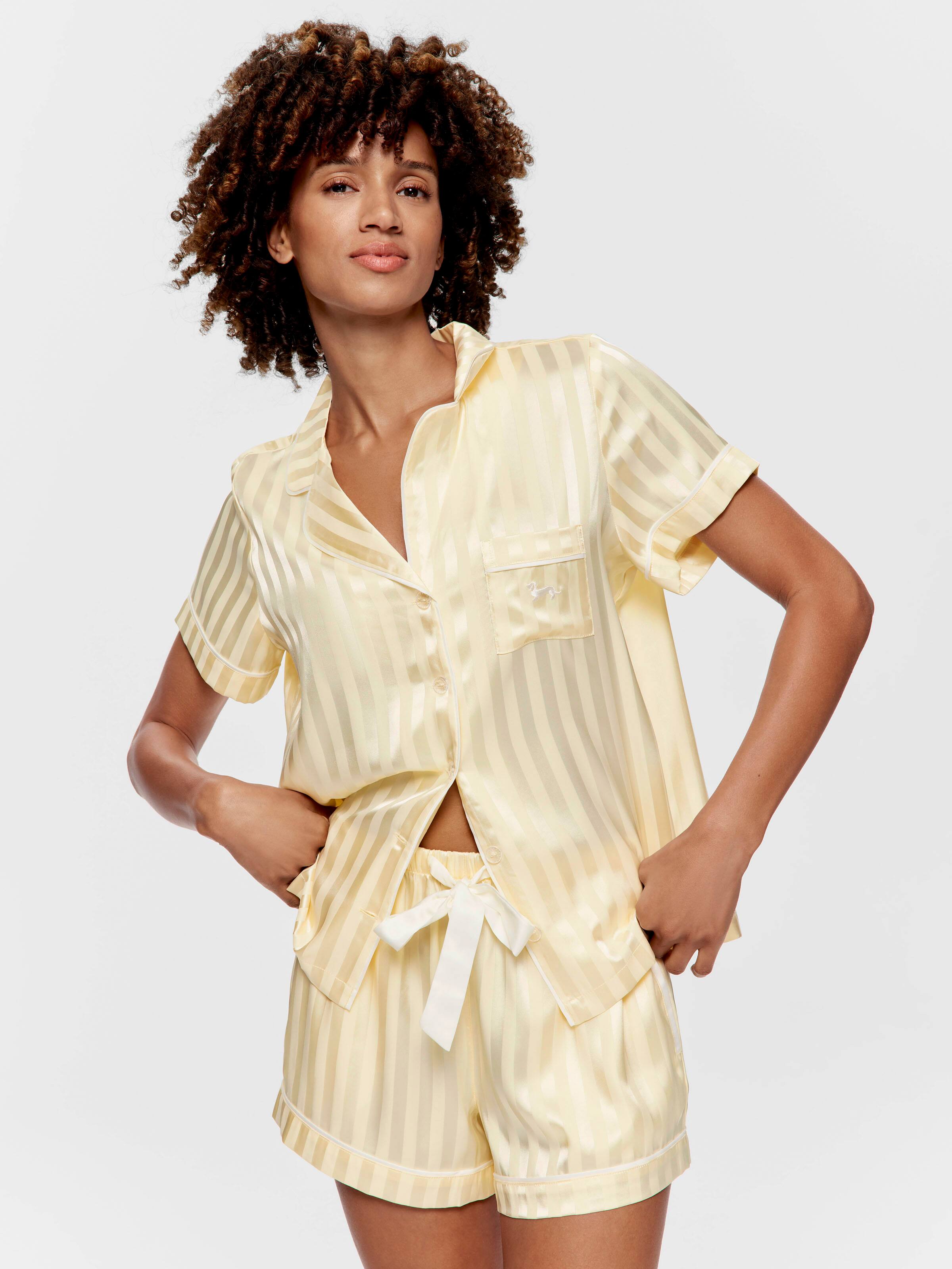 Butter Stripe Chic Satin Shortie Pj Set