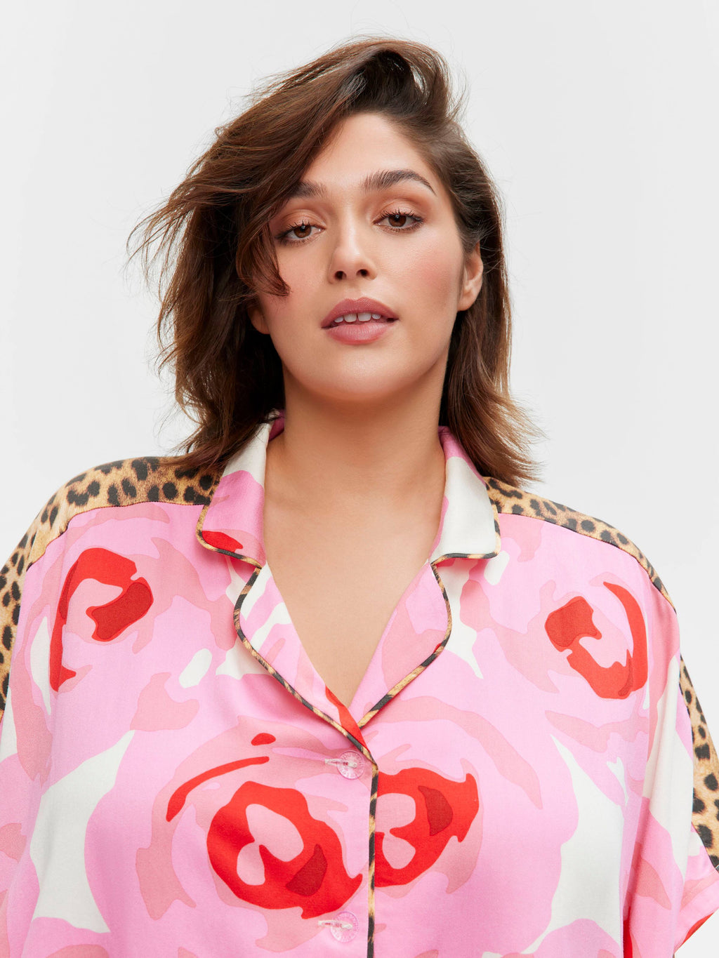 P.A. Plus Floral Leopard Fashion Pj Set