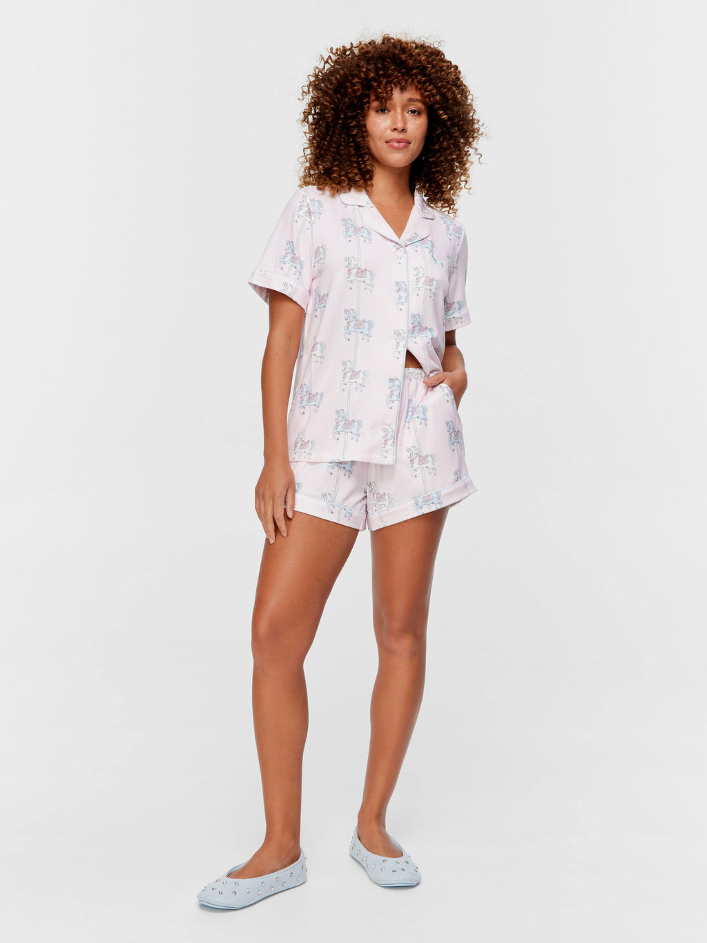 Carousel Plush Shortie Pj Set