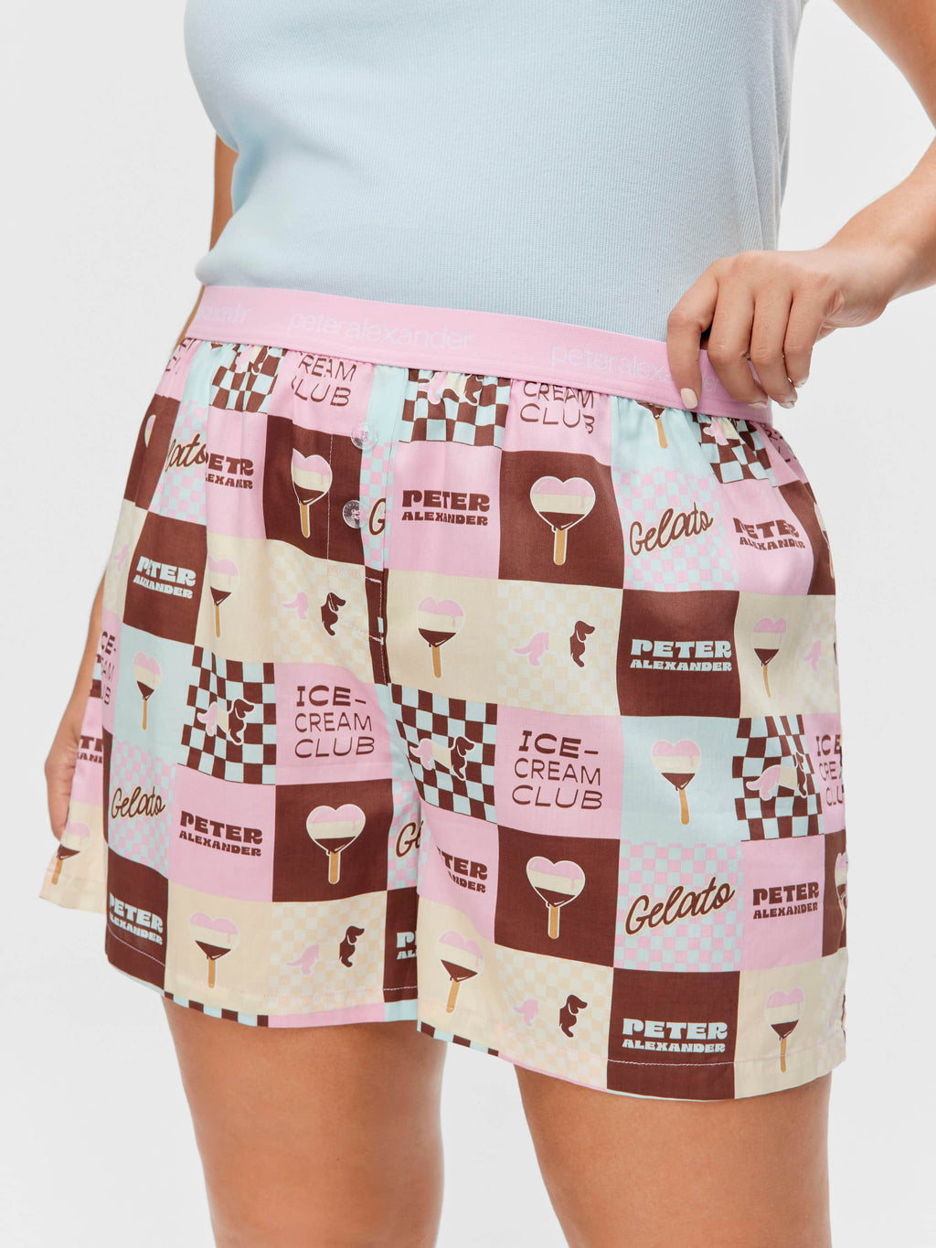 P.A. Plus Ice Cream 100% Cotton Mid Short
