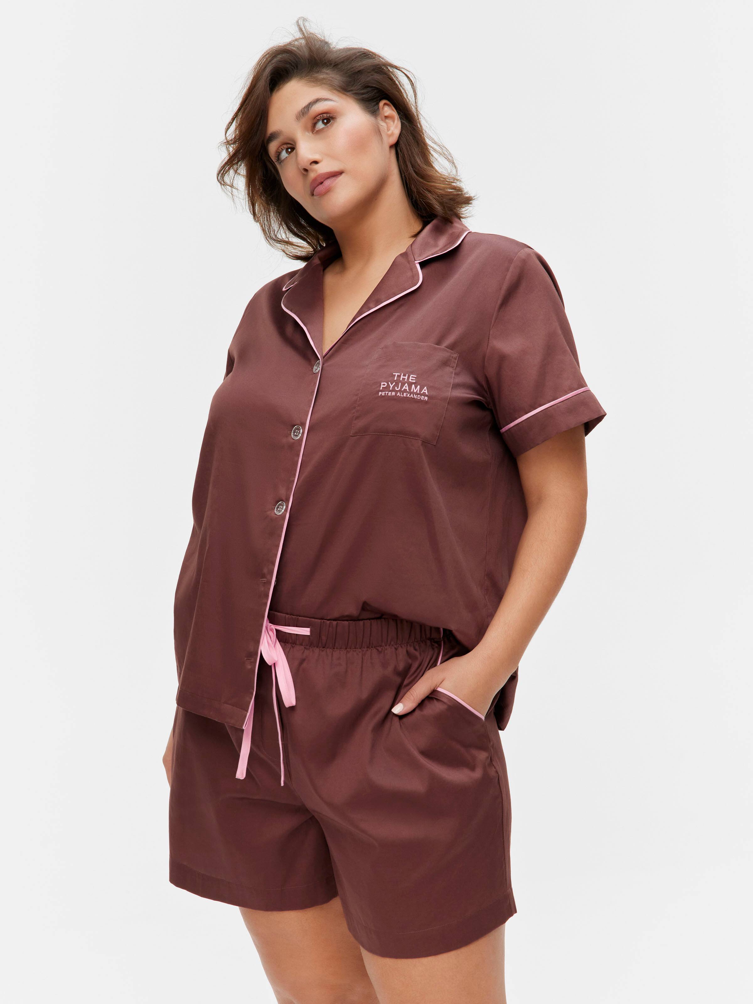 P.A. Plus Sweet Chocolate 100% Soft Cotton Shortie Pj Set