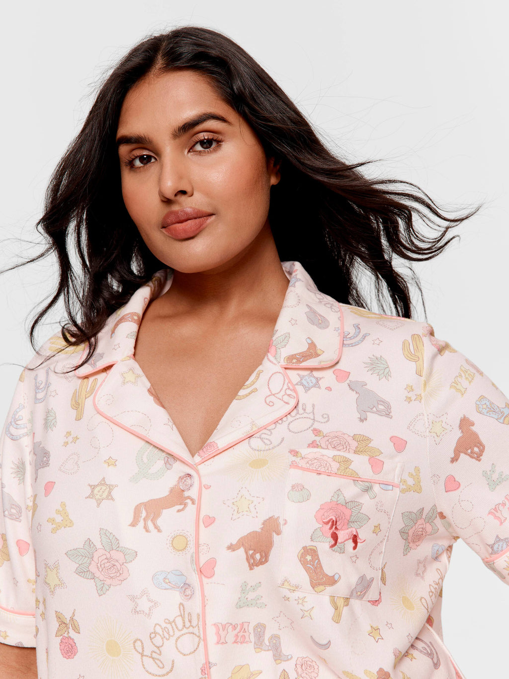 P.A. Plus Howdy Plush Shortie Pj Set
