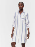 Navy & Pink Stripe Flannelette Nightshirt