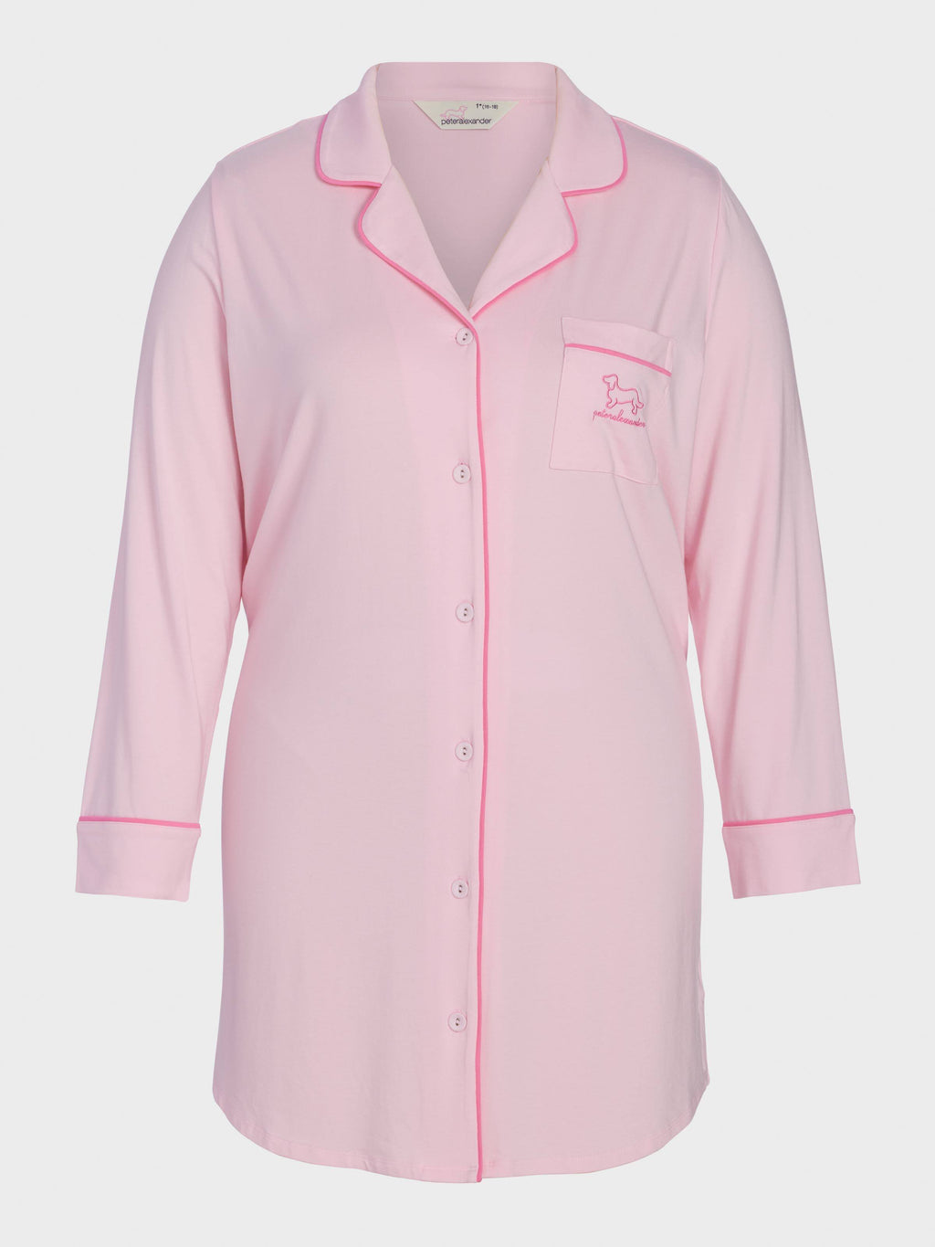 P.A. Plus Super Soft Pink Bamboo Knit Long Sleeve Nightshirt