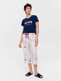 Wine 100% Cotton 3/4 Pj Pant