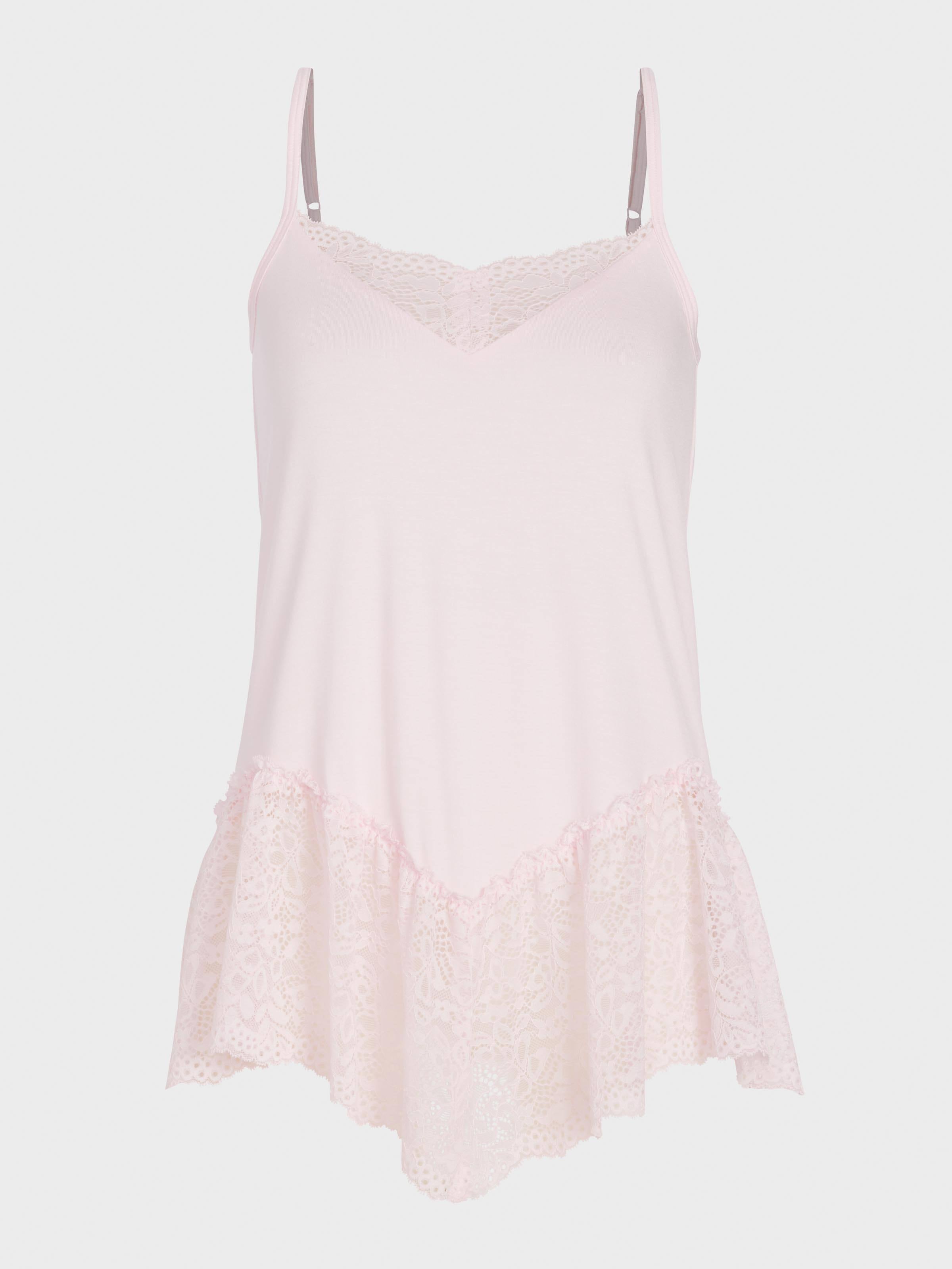 Pink Bamboo Jersey Lace Cami