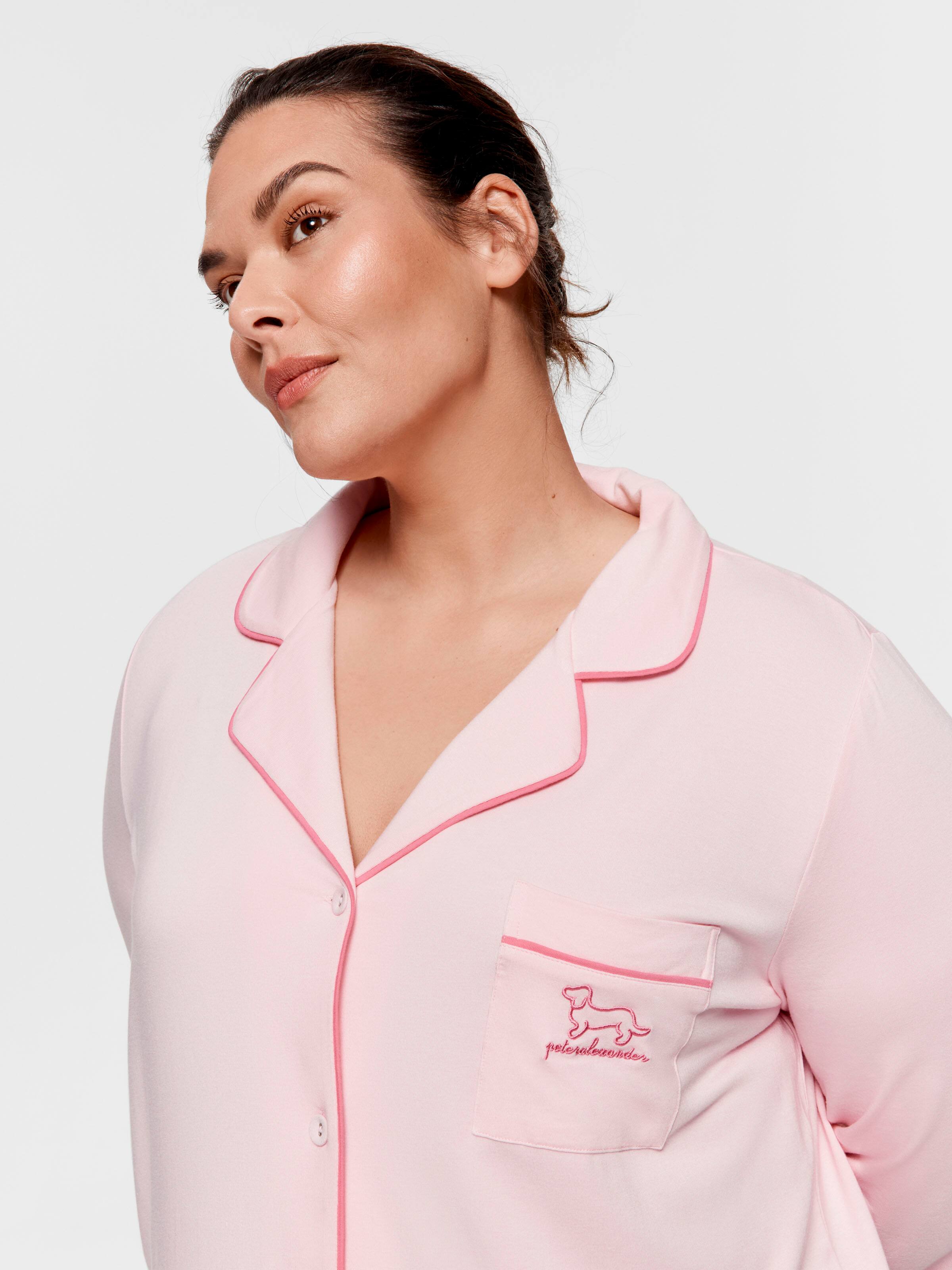 P.A. Plus Super Soft Pink Bamboo Knit Long Sleeve Nightshirt