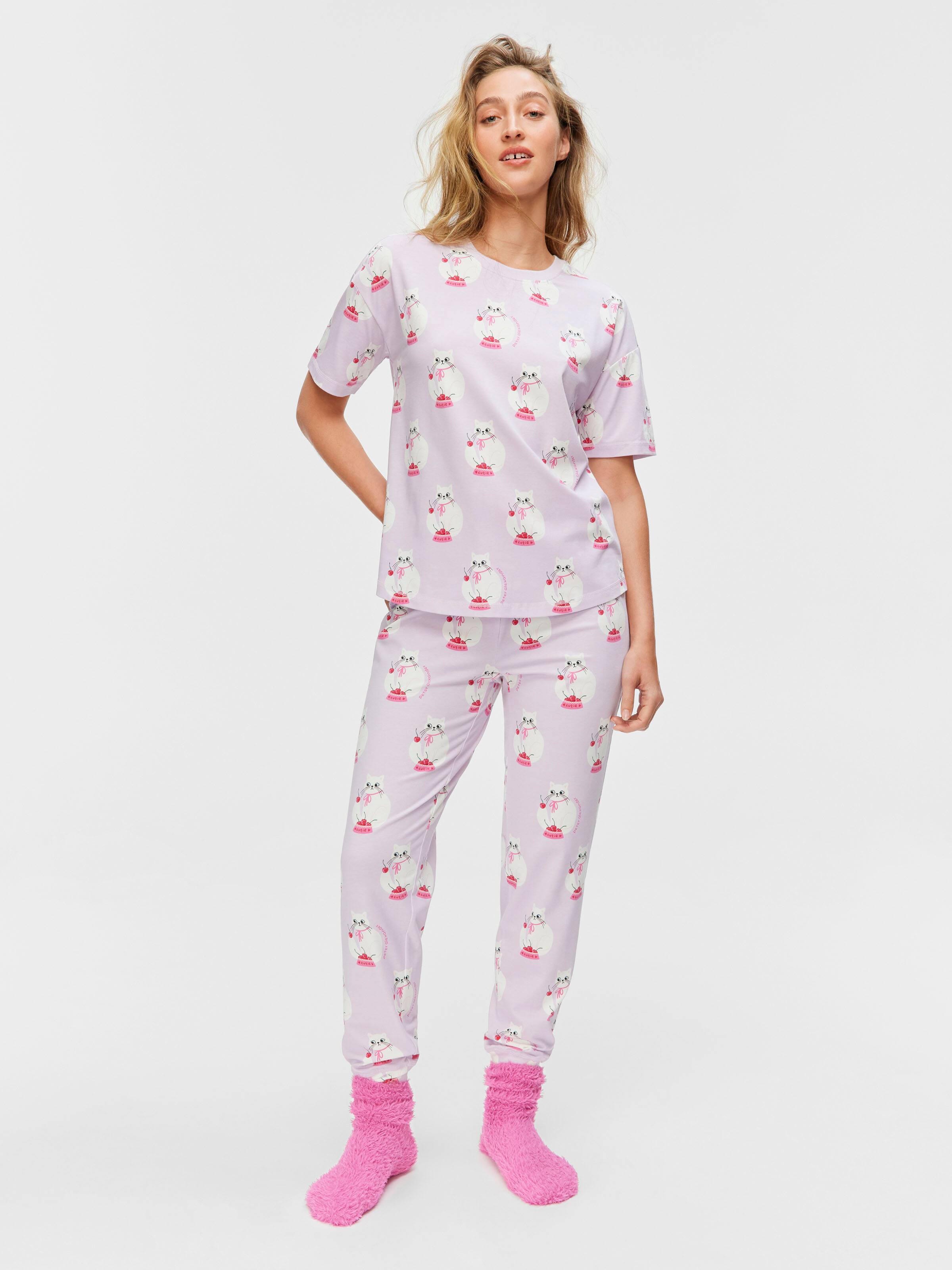 Cherry Cat Oversized Tee