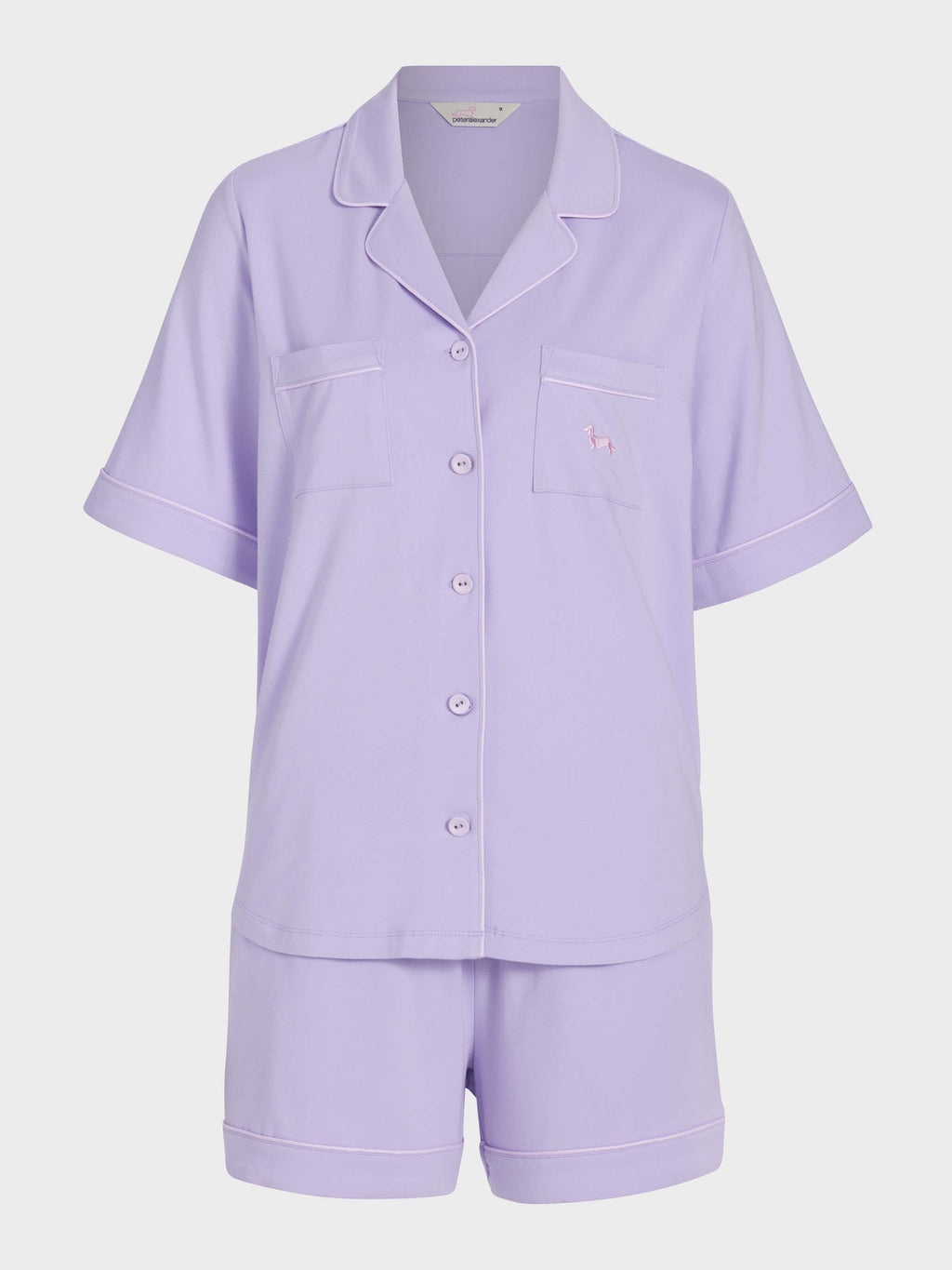 Lilac Bamboo Jersey Shortie Pj Set