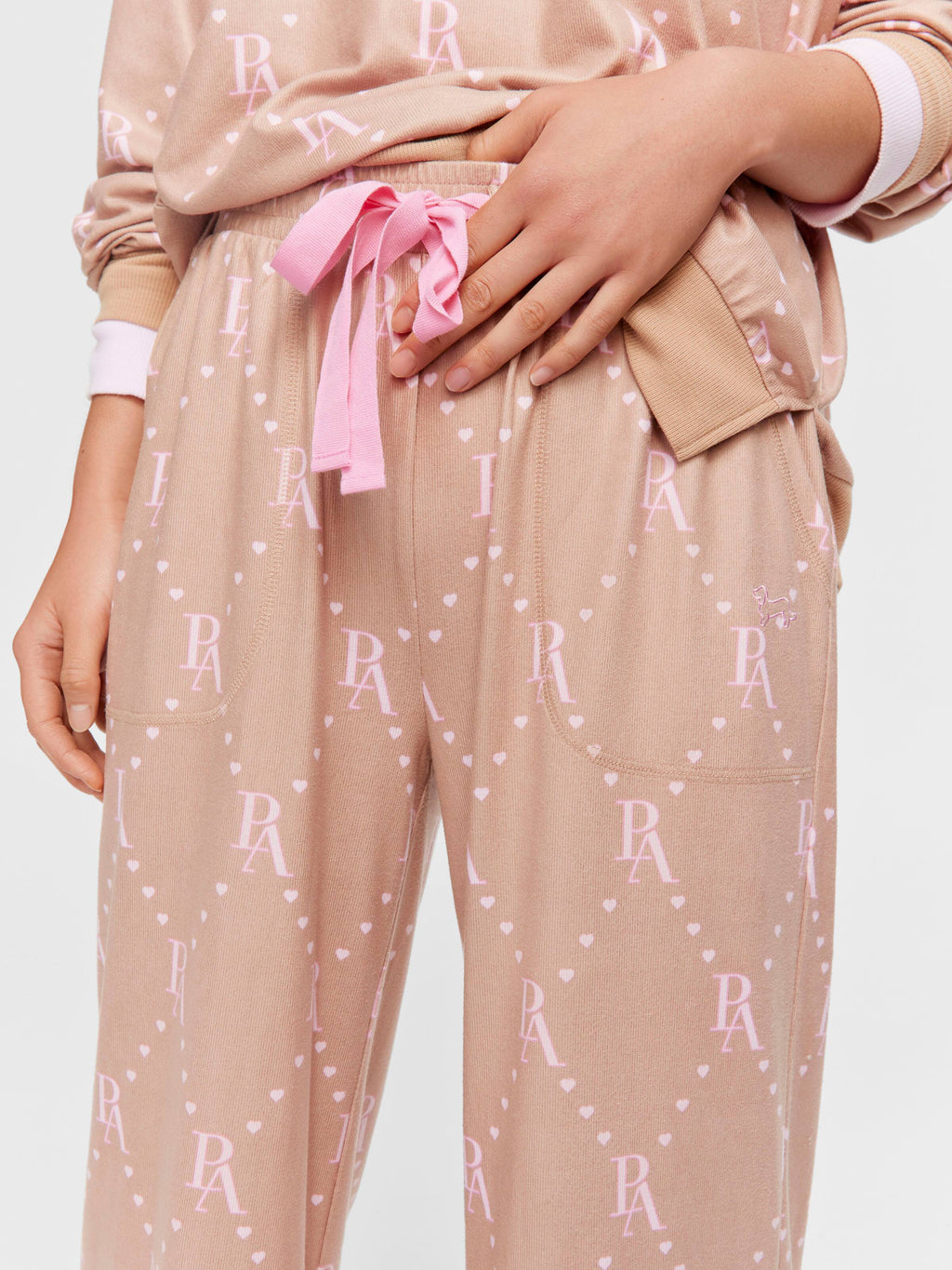 Caramel Logo Plush Wide Leg Pj Pant