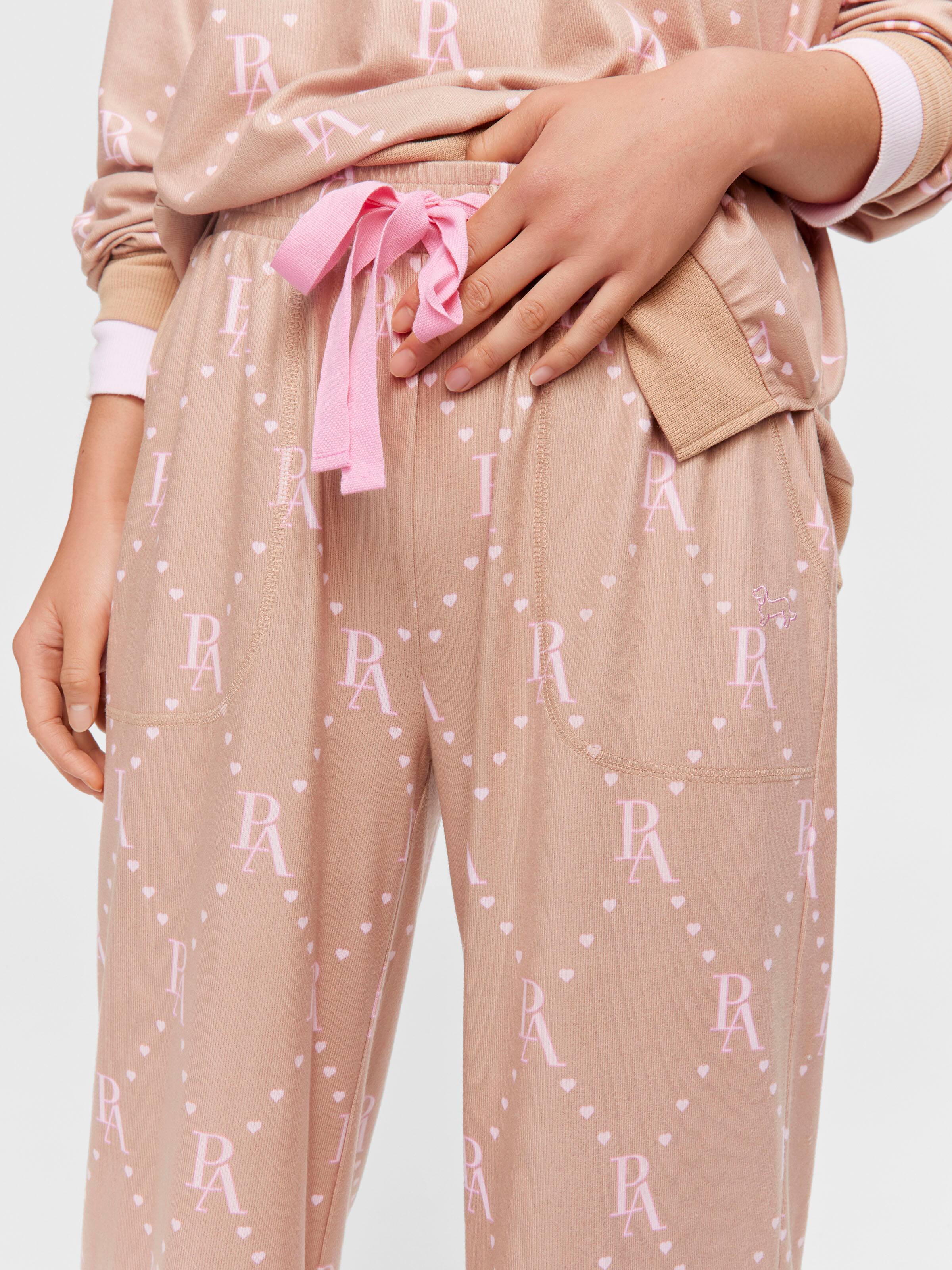 Caramel Logo Plush Wide Leg Pj Pant