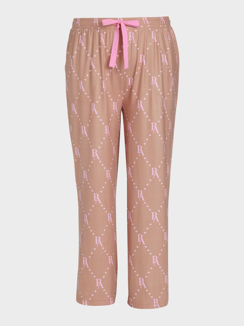 P.A. Plus Caramel Logo Plush Wide Leg Pj Pant