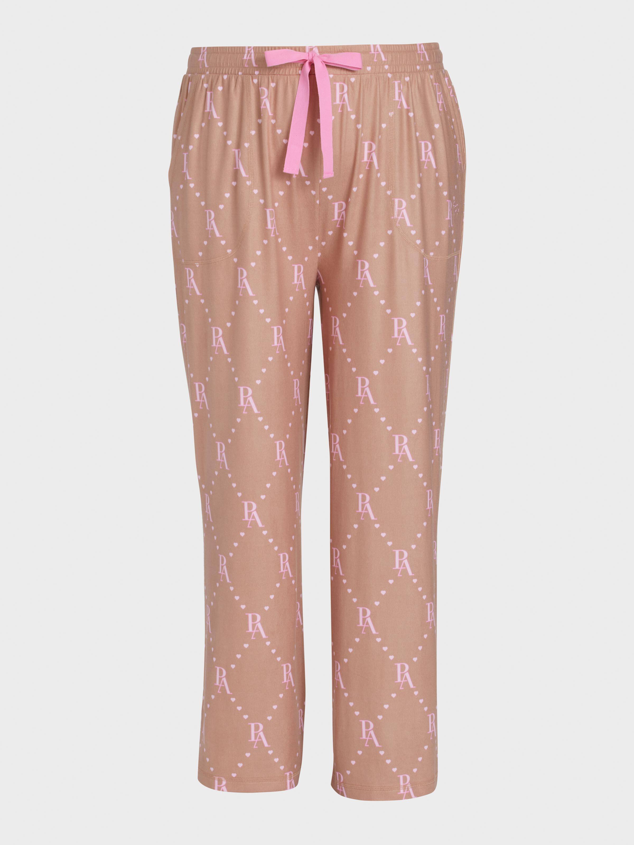 P.A. Plus Caramel Logo Plush Wide Leg Pj Pant