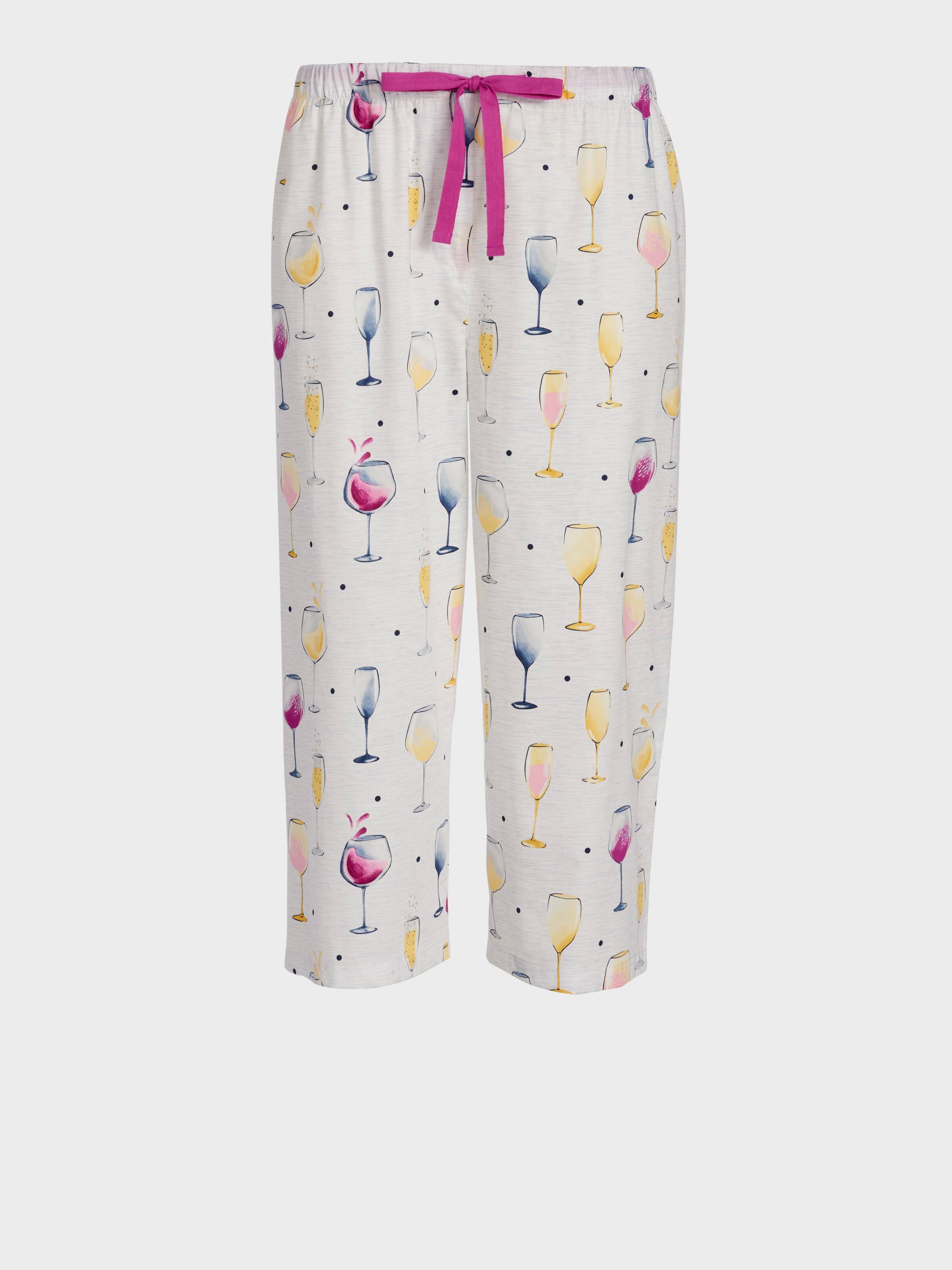 Wine 100% Cotton 3/4 Pj Pant