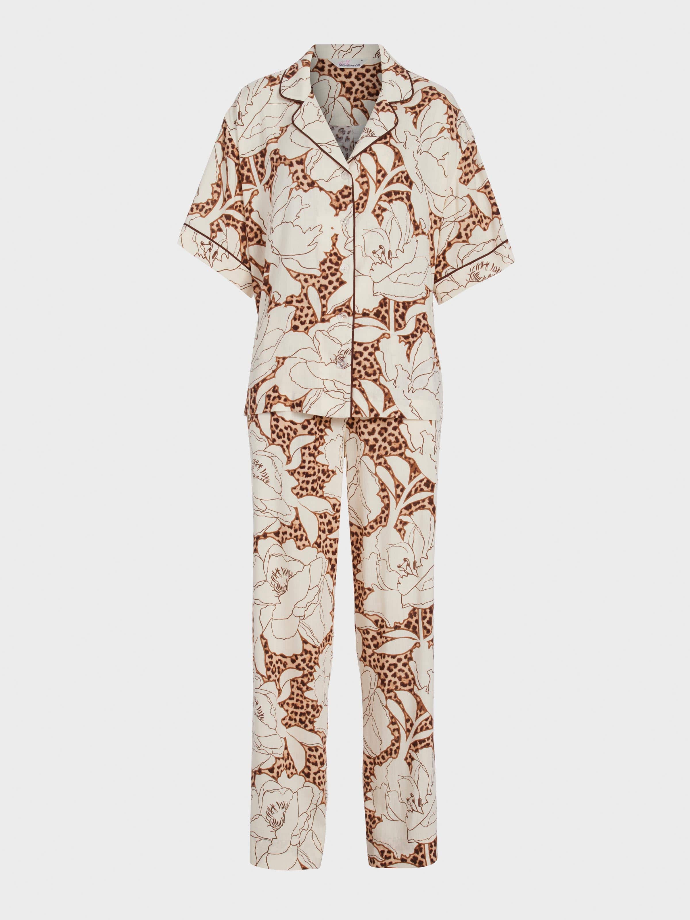 Rose Print Short Sleeve Classic Pj Set