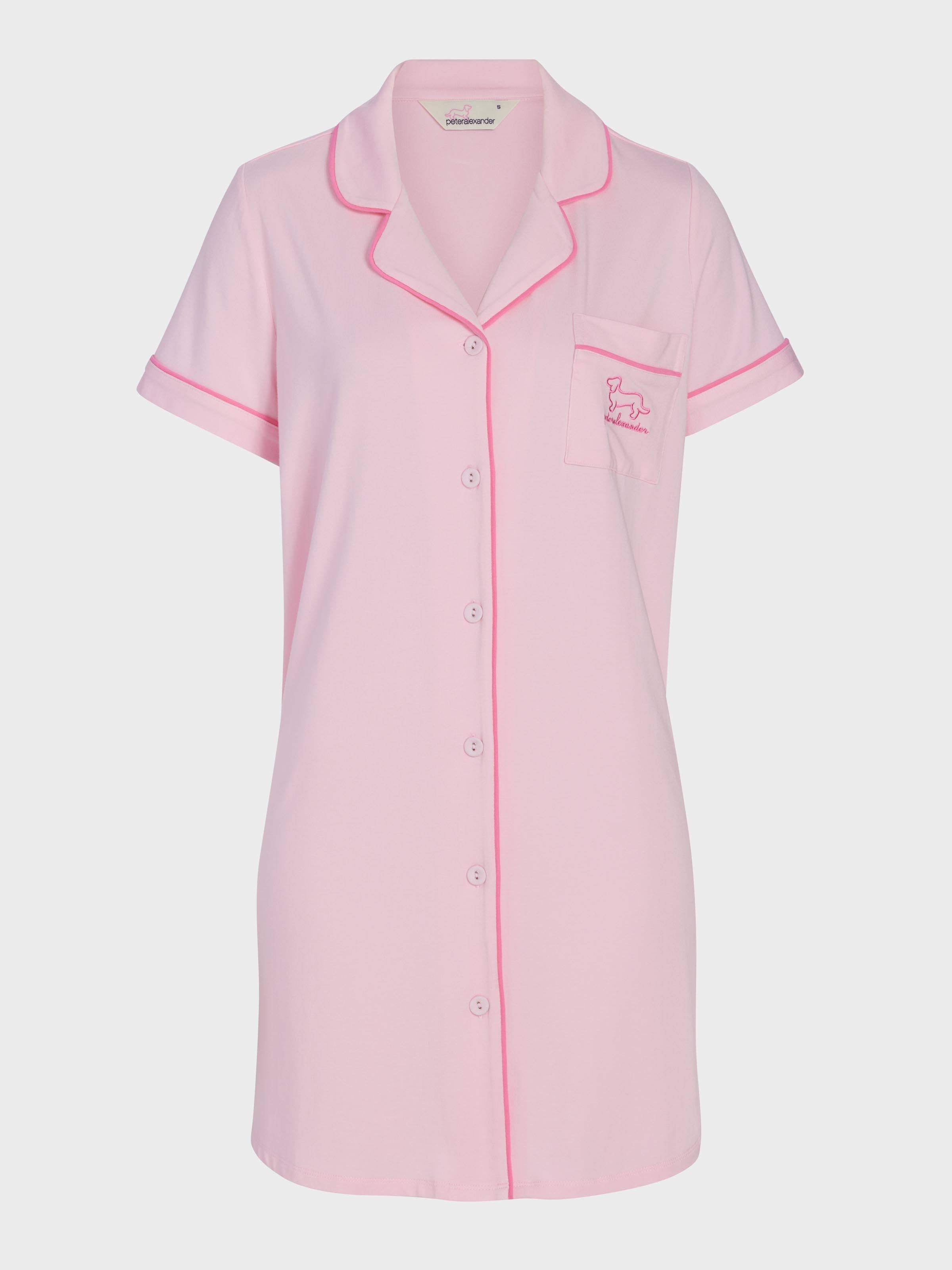 Super Soft Pink Bamboo Knit Short Sleeve Nightshirt