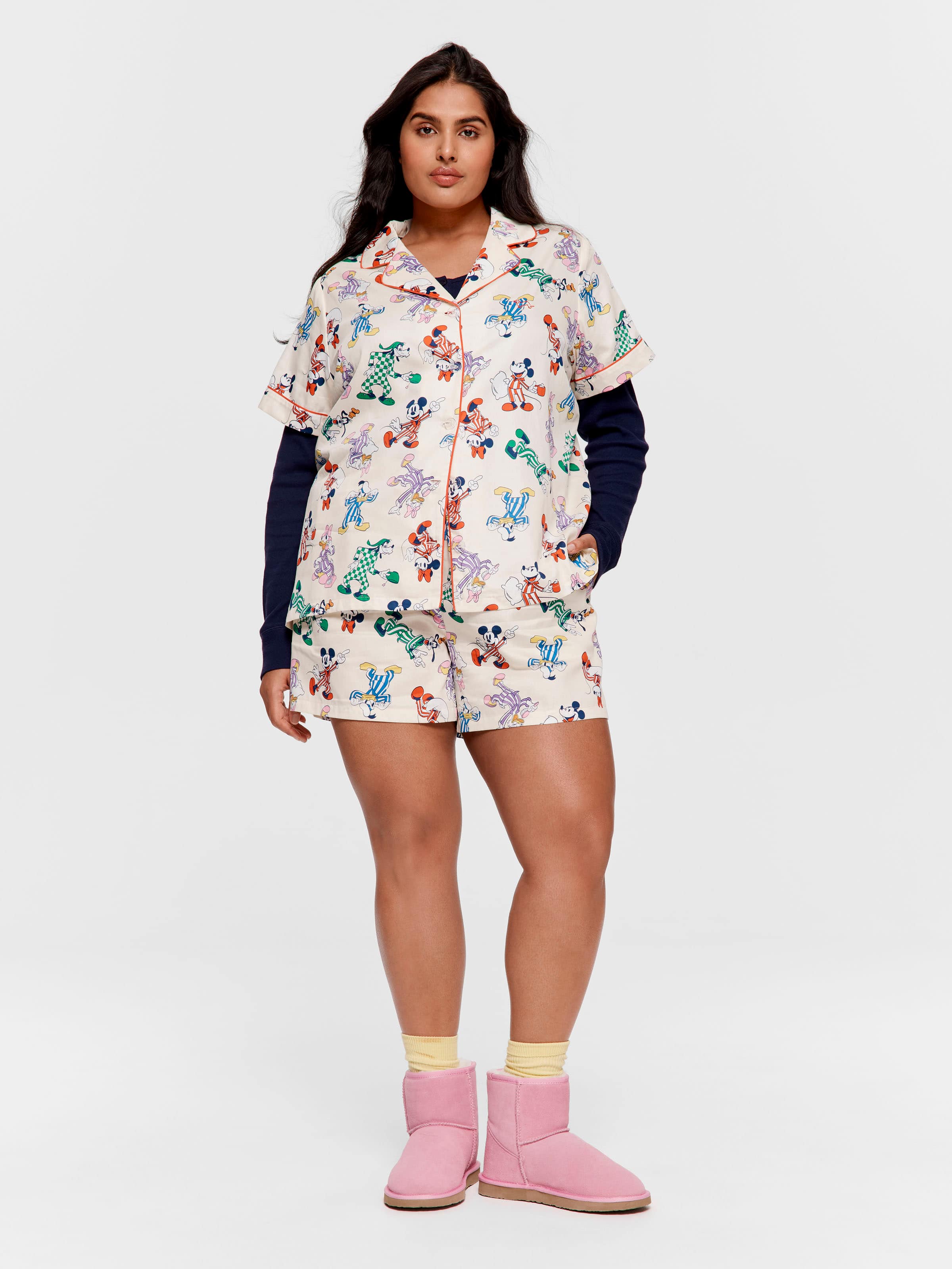 P.A. Plus  & Friends 100% Cotton Shortie Pj Set