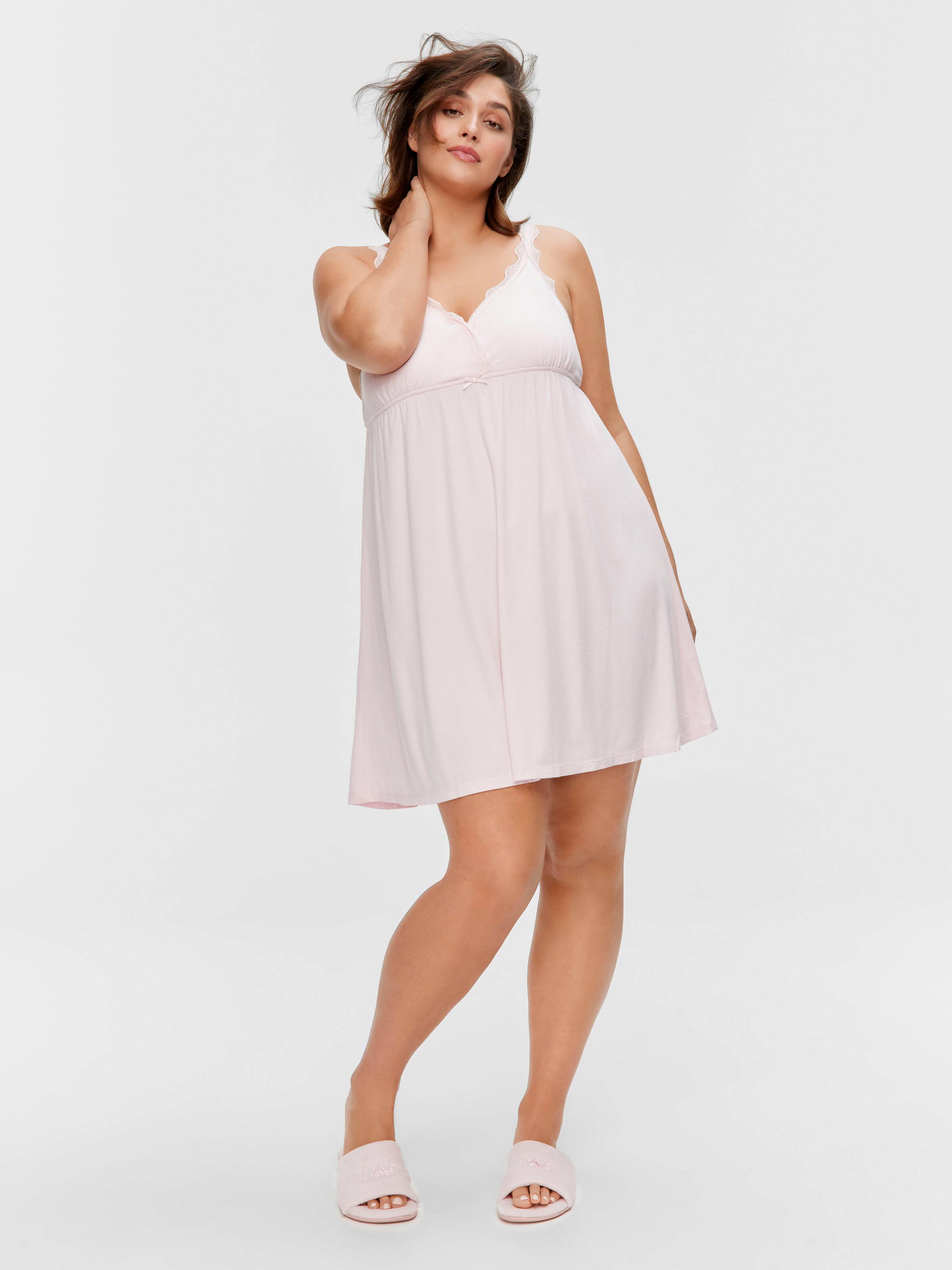 P.A. Plus Pink Rib Babydoll Nightie