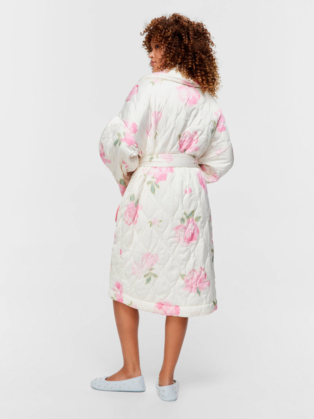 Floral Satin Quilted Gown