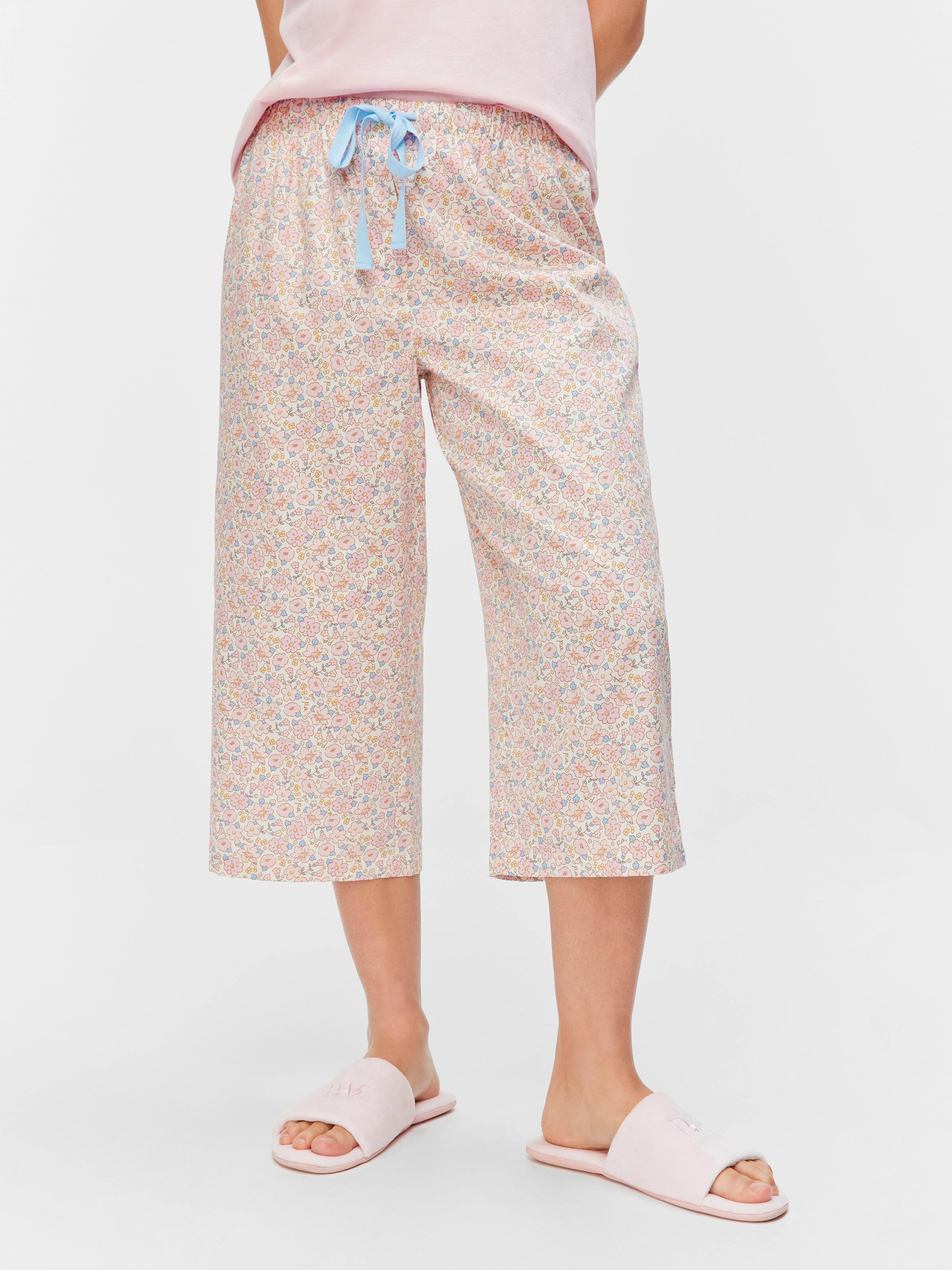 Vintage Floral 100% Cotton 3/4 Pj Pant