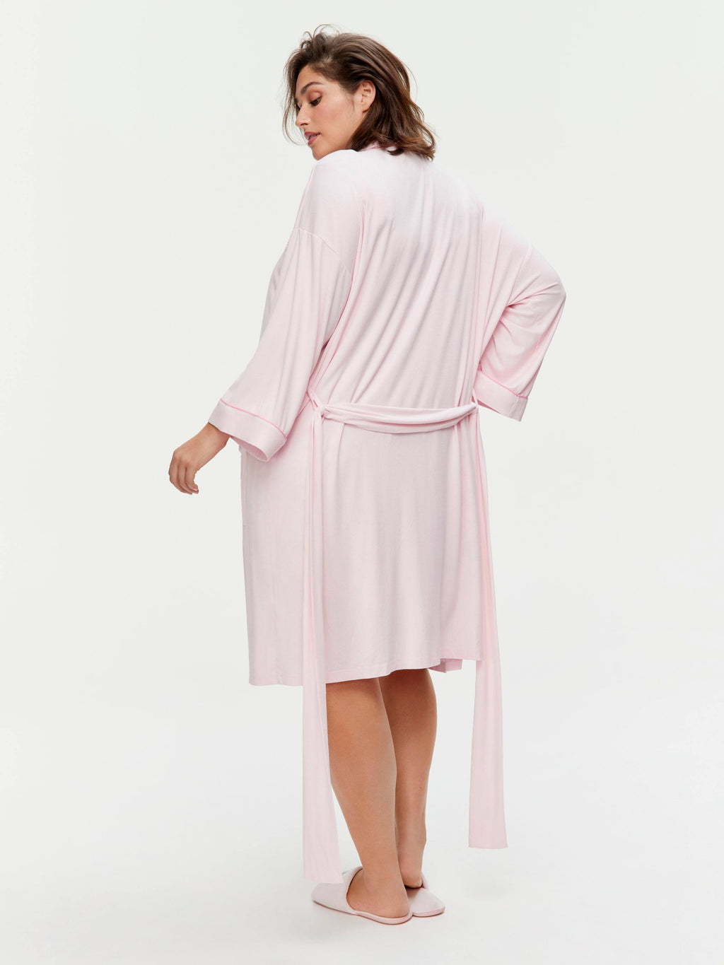 P.A. Plus Pink Bow Rib Knit Gown