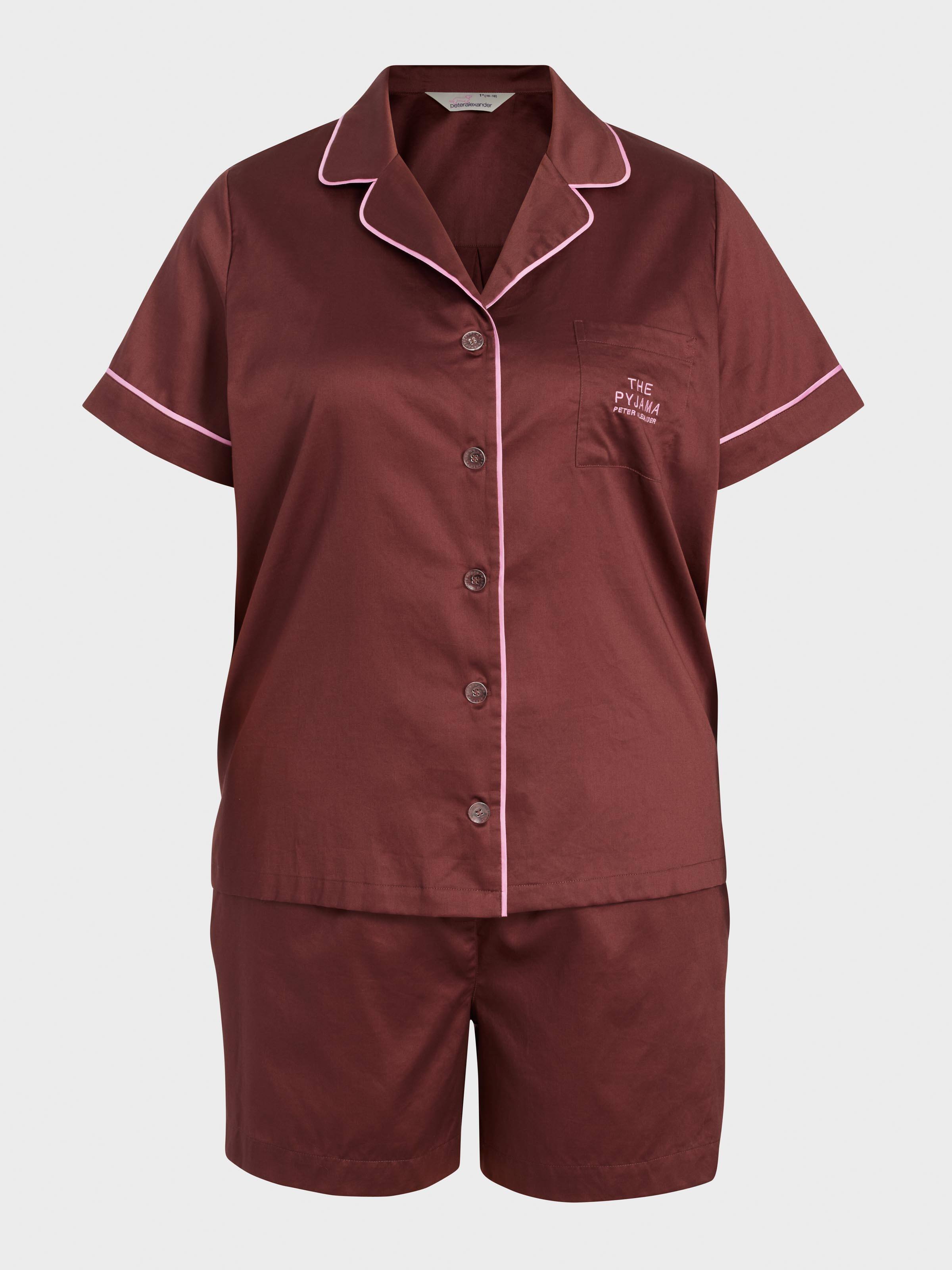 P.A. Plus Sweet Chocolate 100% Soft Cotton Shortie Pj Set
