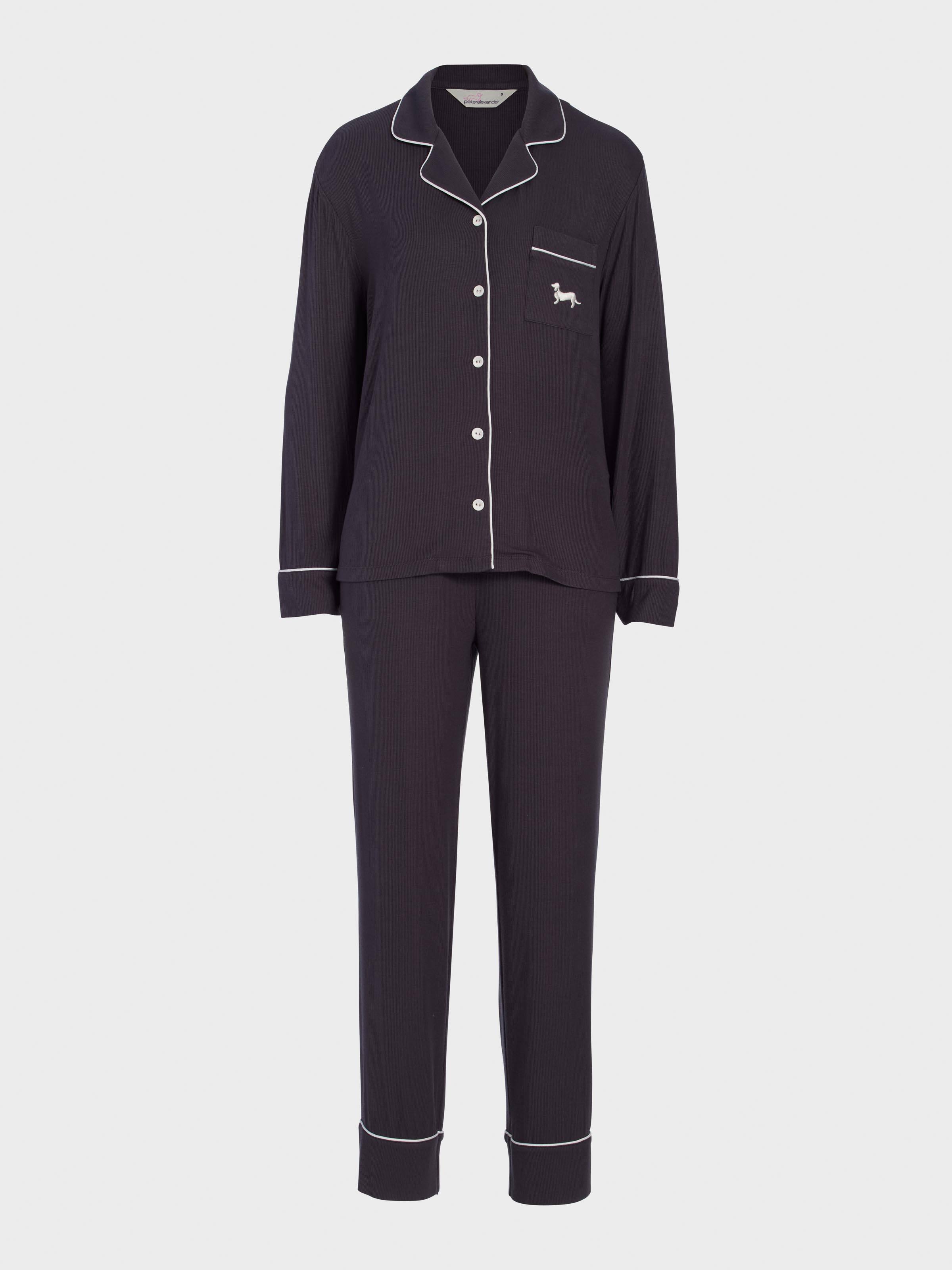 Charcoal Bamboo Rib Long Pj Set