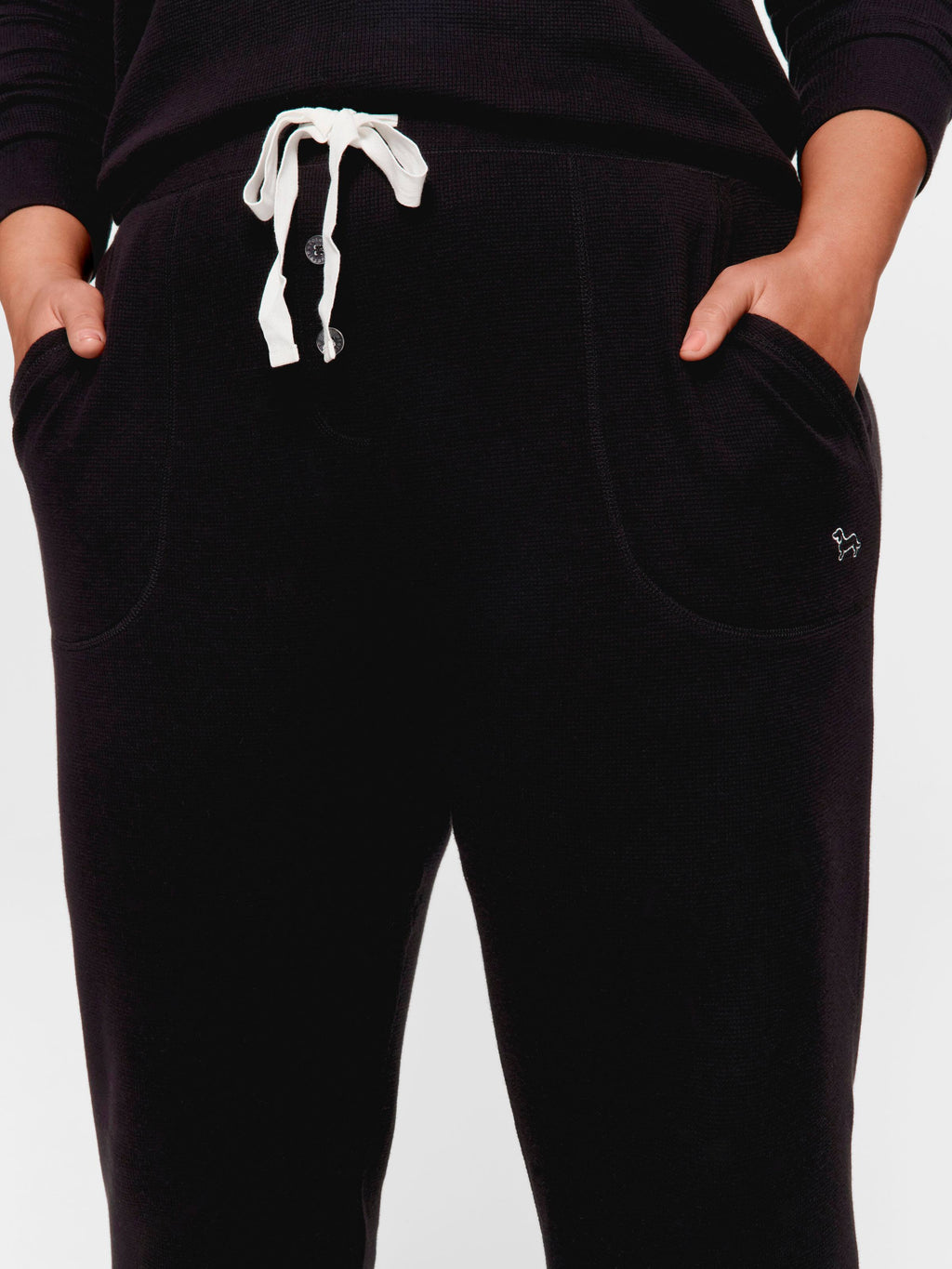 P.A. Plus Black Waffle Easy Pj Pant
