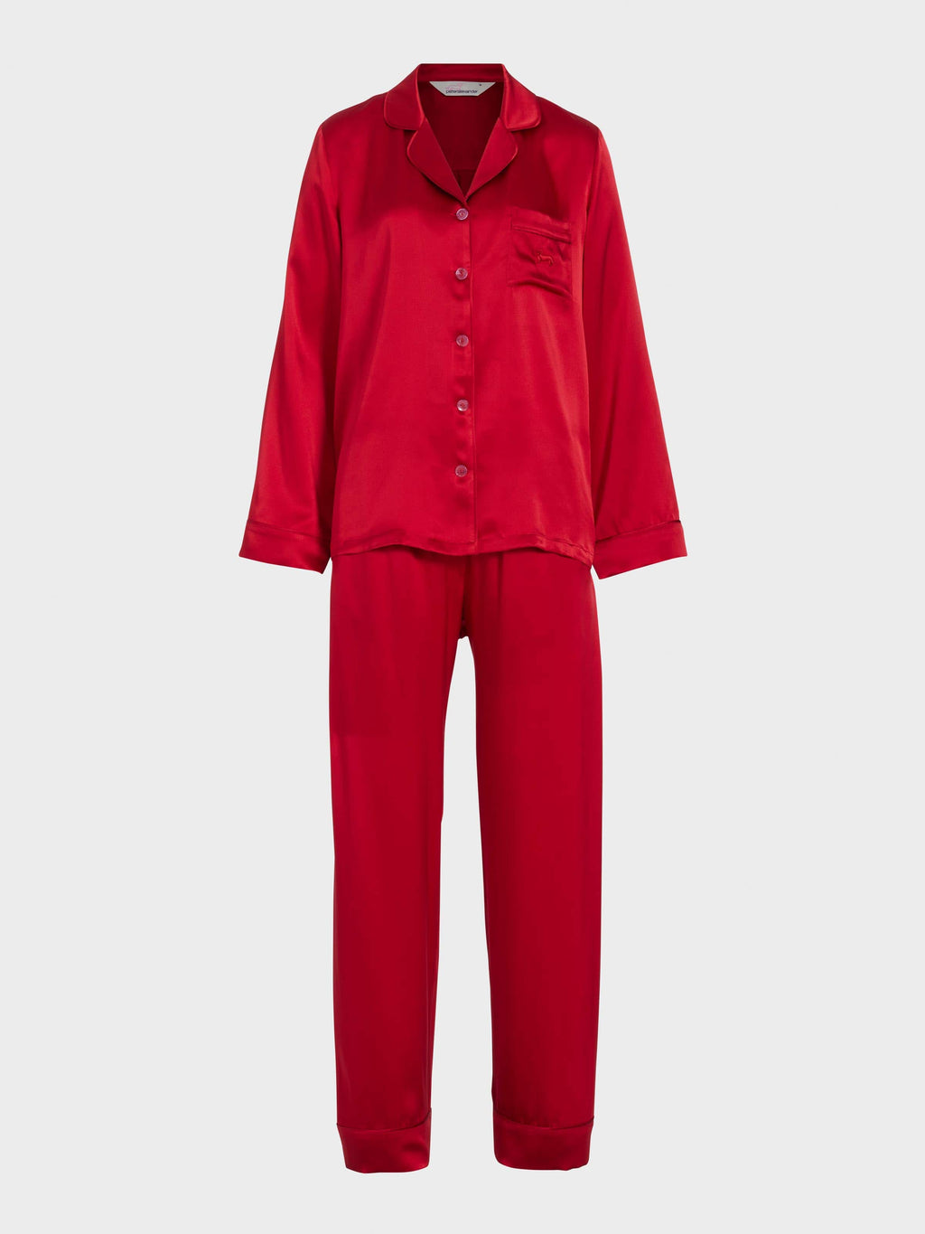 Ruby Red 100% Mulberry Silk Long Pj Set