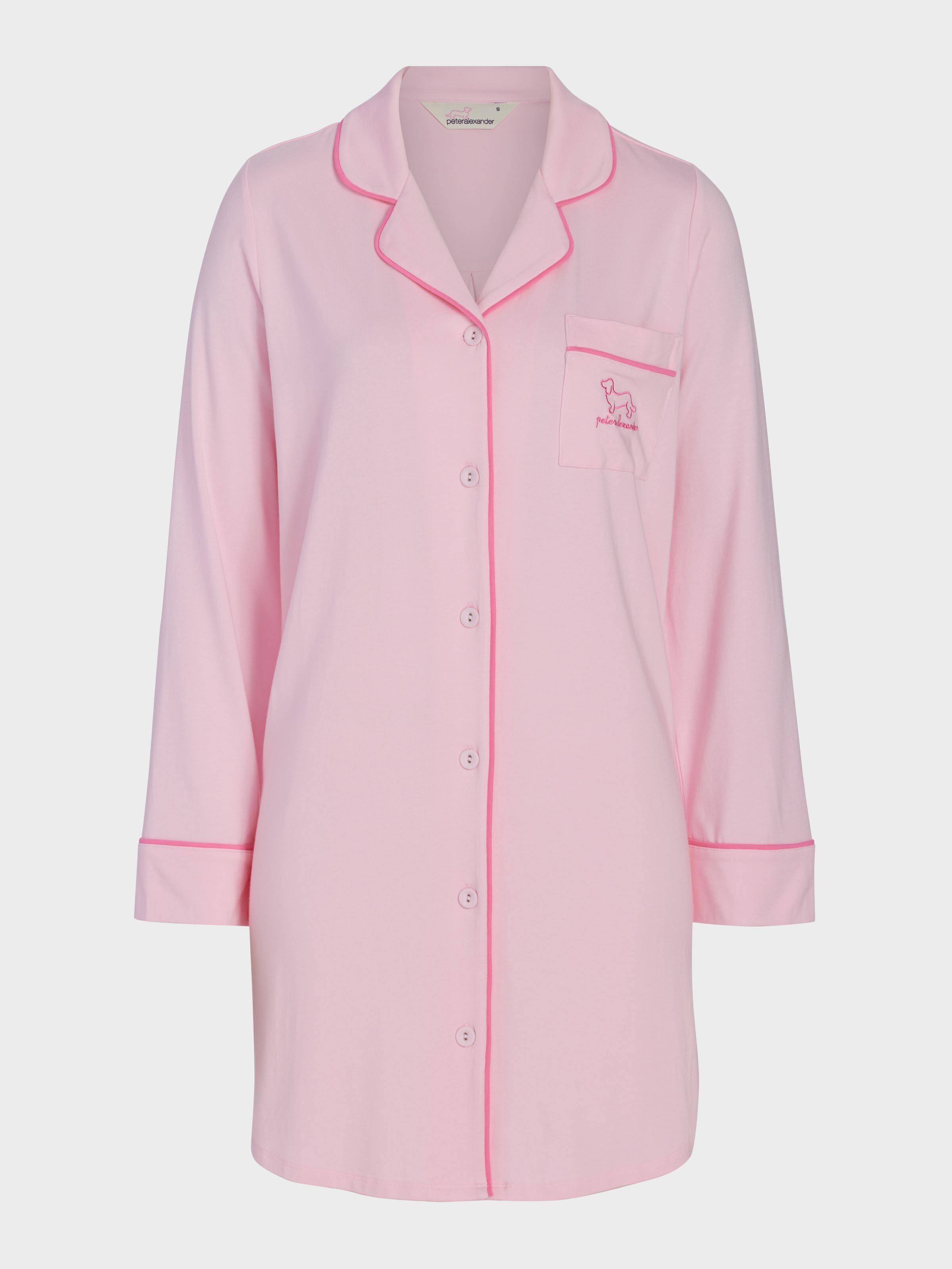 Super Soft Pink Bamboo Knit Long Sleeve Nightshirt
