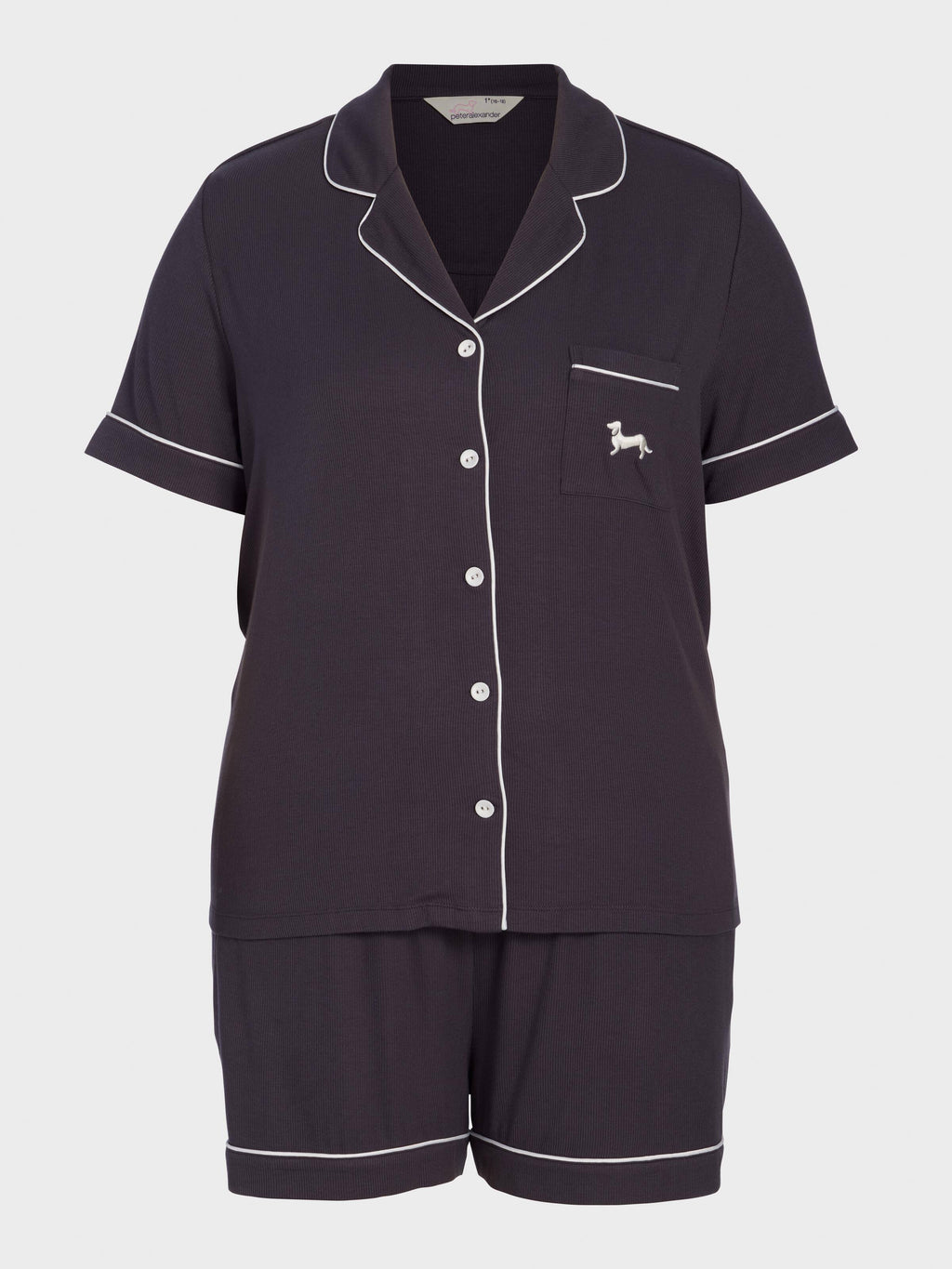 P.A. Plus Charcoal Bamboo Rib Shortie Pj Set