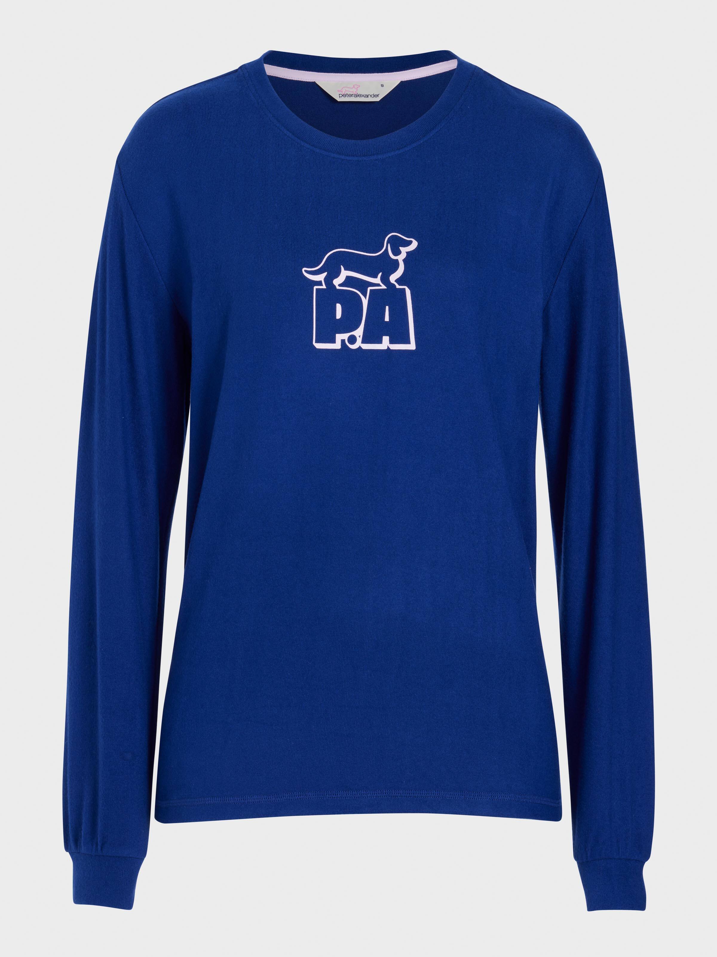 Navy Plush Block Logo Sweater