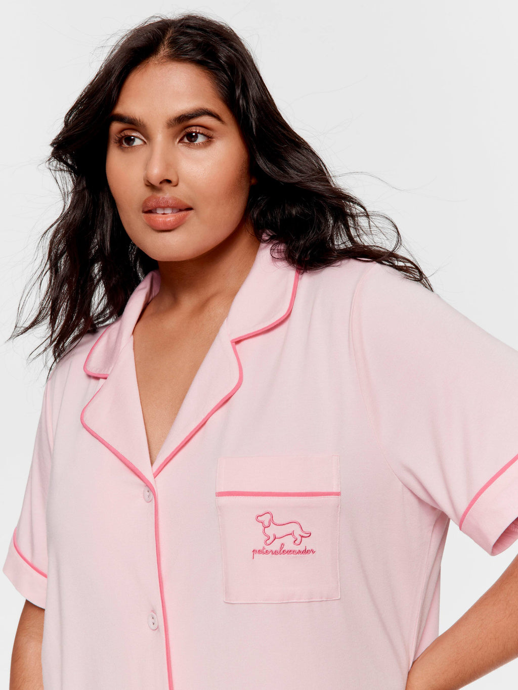 P.A. Plus Super Soft Pink Bamboo Knit Short Sleeve Nightshirt