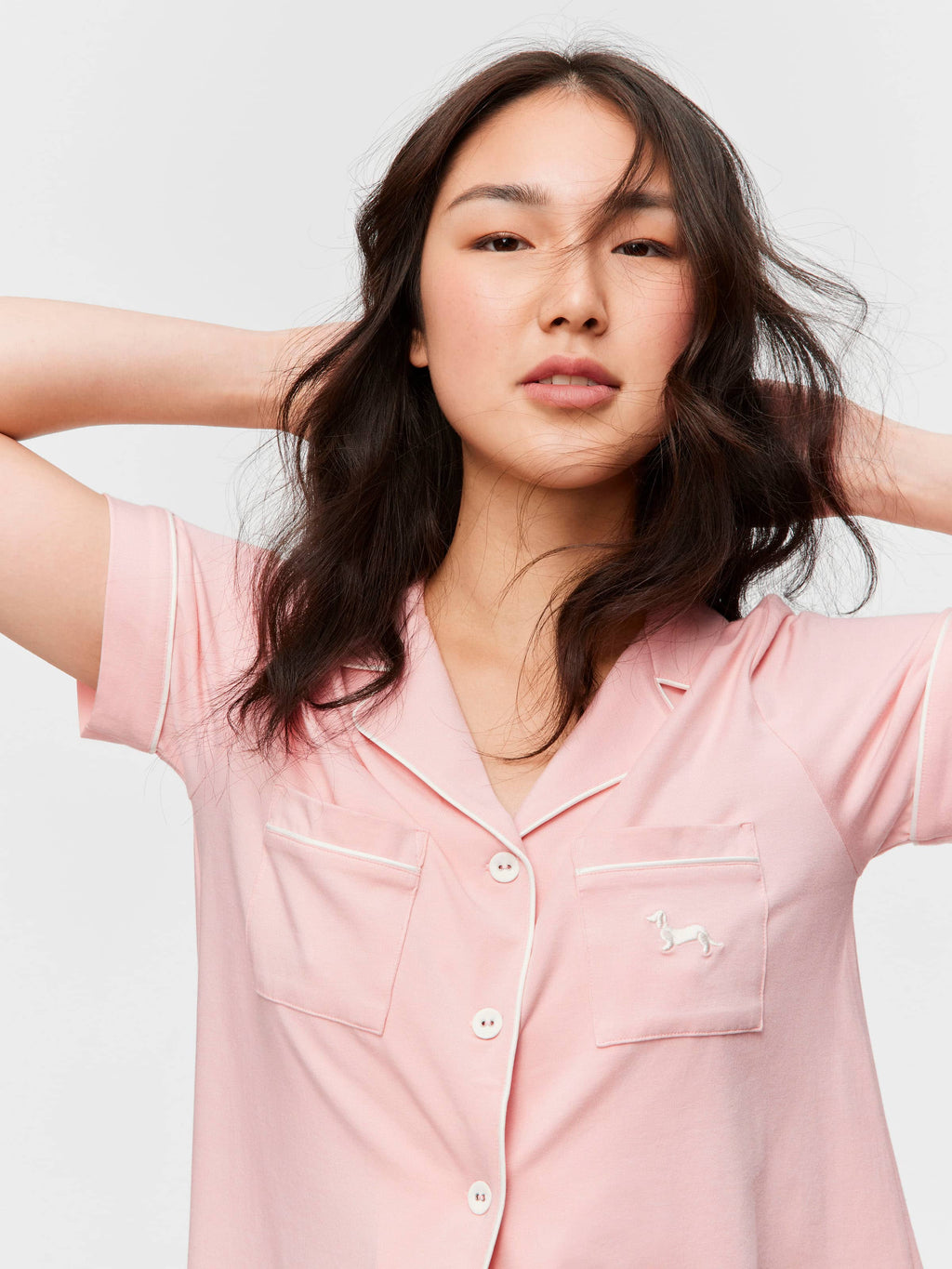 Pale Pink Bamboo Jersey Shortie Pj Set