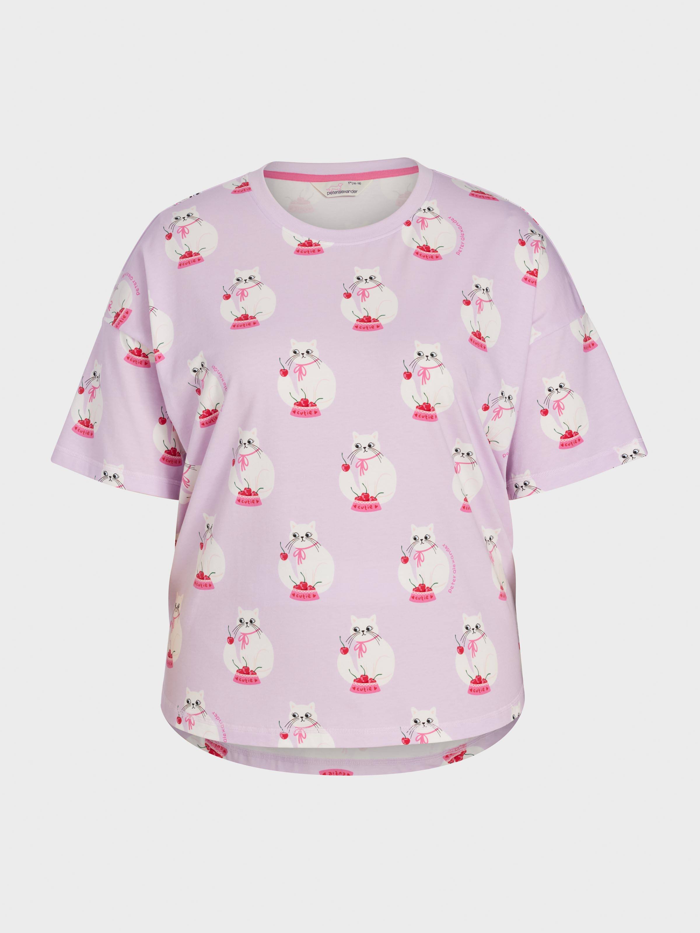 P.A. Plus Cherry Cat Oversized Tee