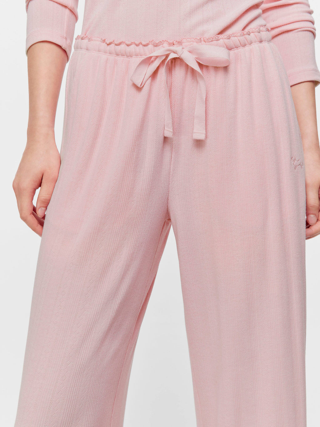 Pink Marle Pointelle Straight Leg Pj Pant
