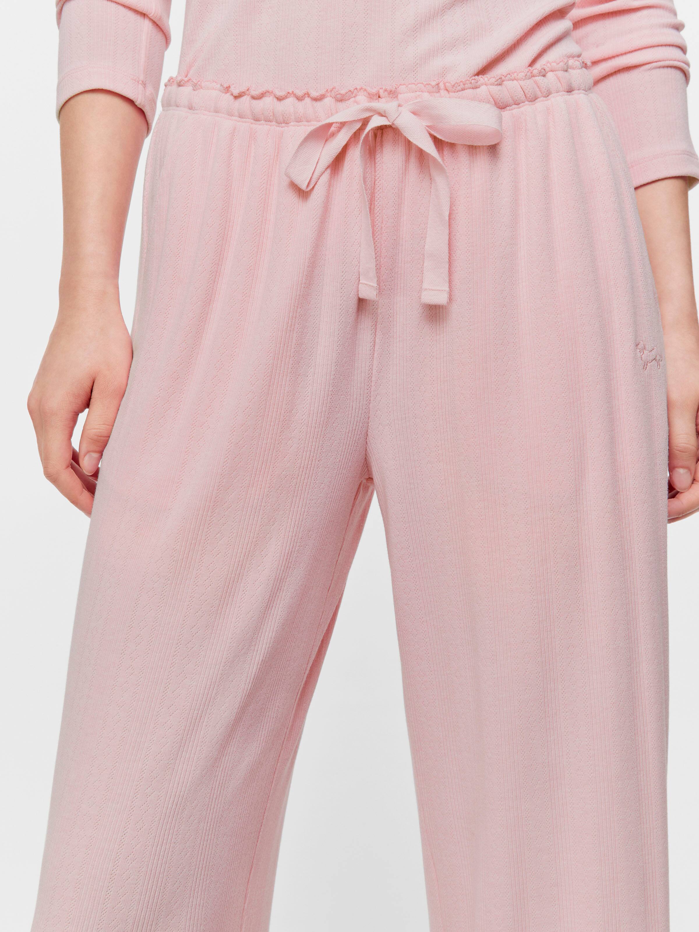 Pink Marle Pointelle Straight Leg Pj Pant