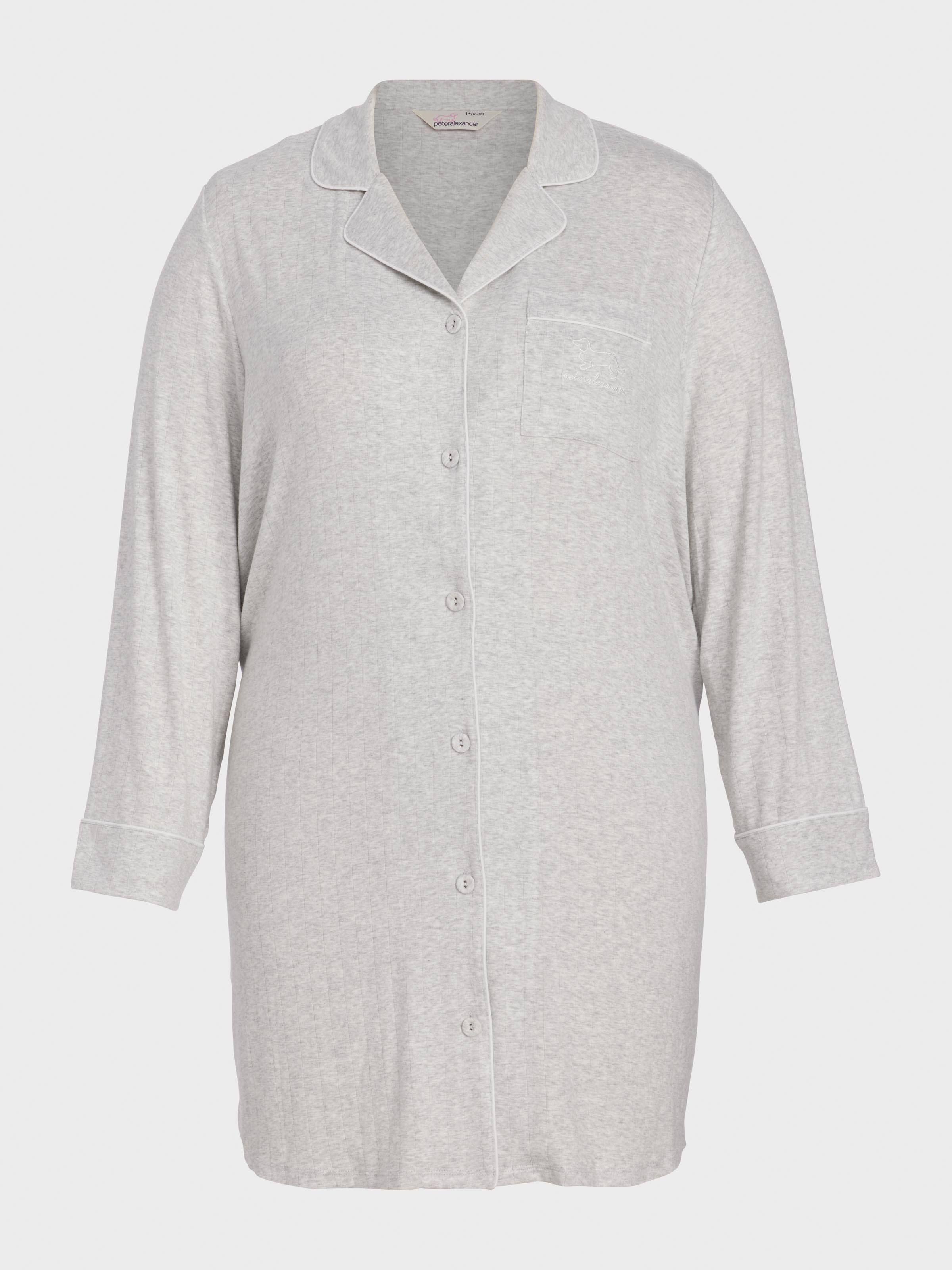 P.A. Plus Grey Slouchy Rib Long Sleeve Nightshirt