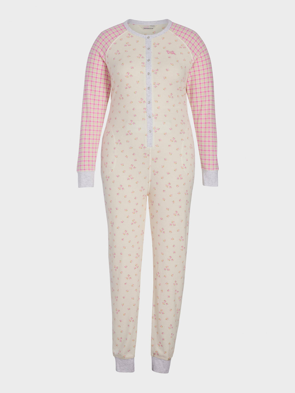 P.A. Plus Waffle Contrast Print Onesie