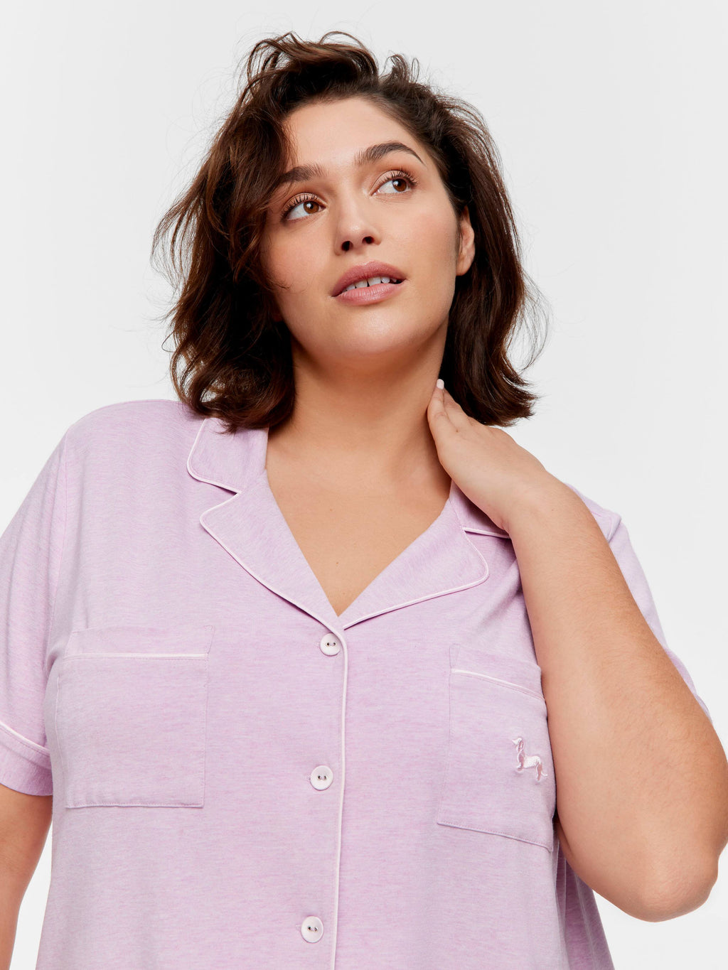 P.A. Plus Lilac Bamboo Jersey Shortie Pj Set
