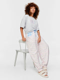 Soft Pink Contrast Check Viscose Flannelette Fashion Pj Pant