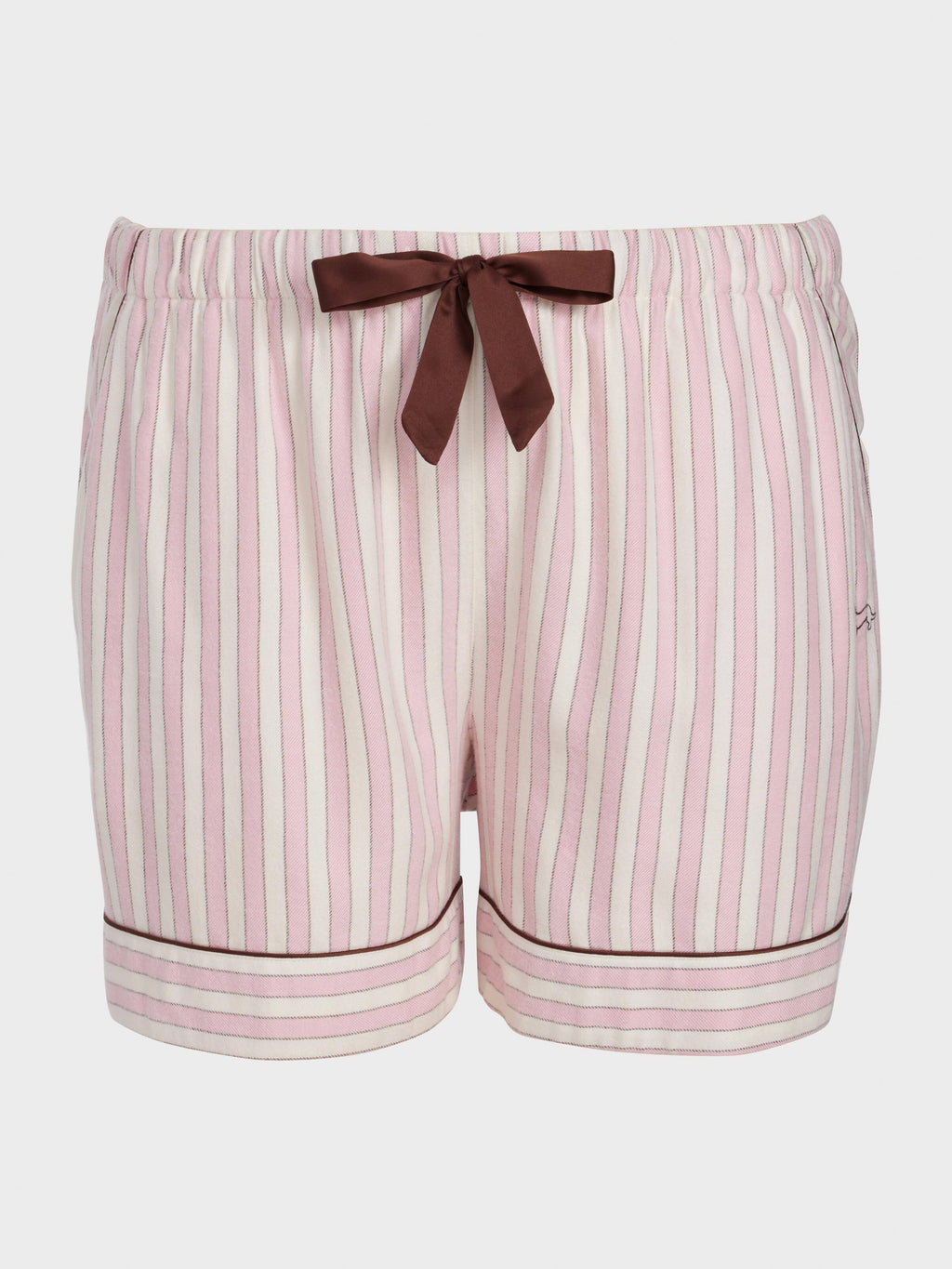 P.A. Plus Pink Stripe Viscose Flannelette Mid Short