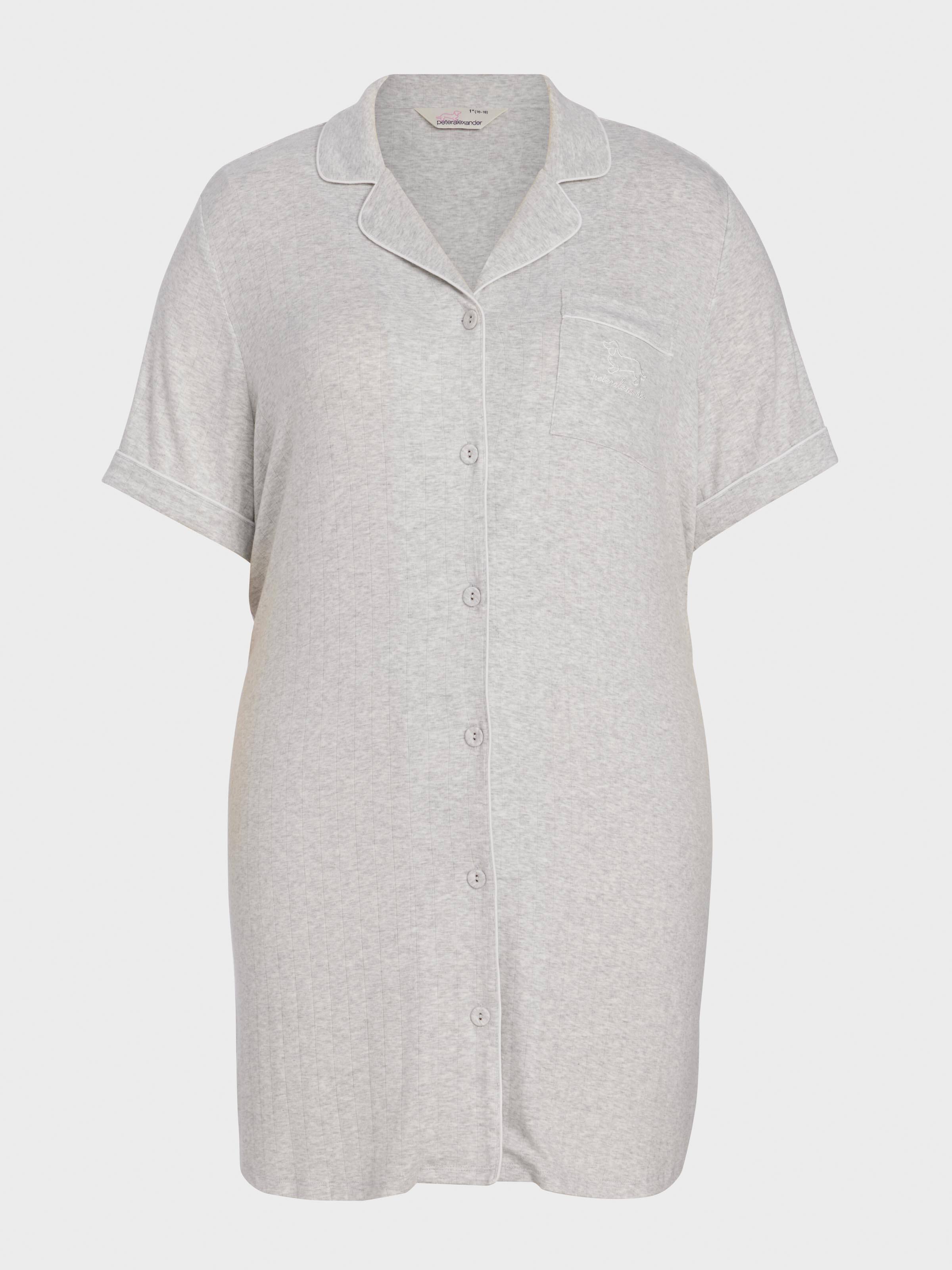 P.A. Plus Grey Slouchy Rib Short Sleeve Nightshirt