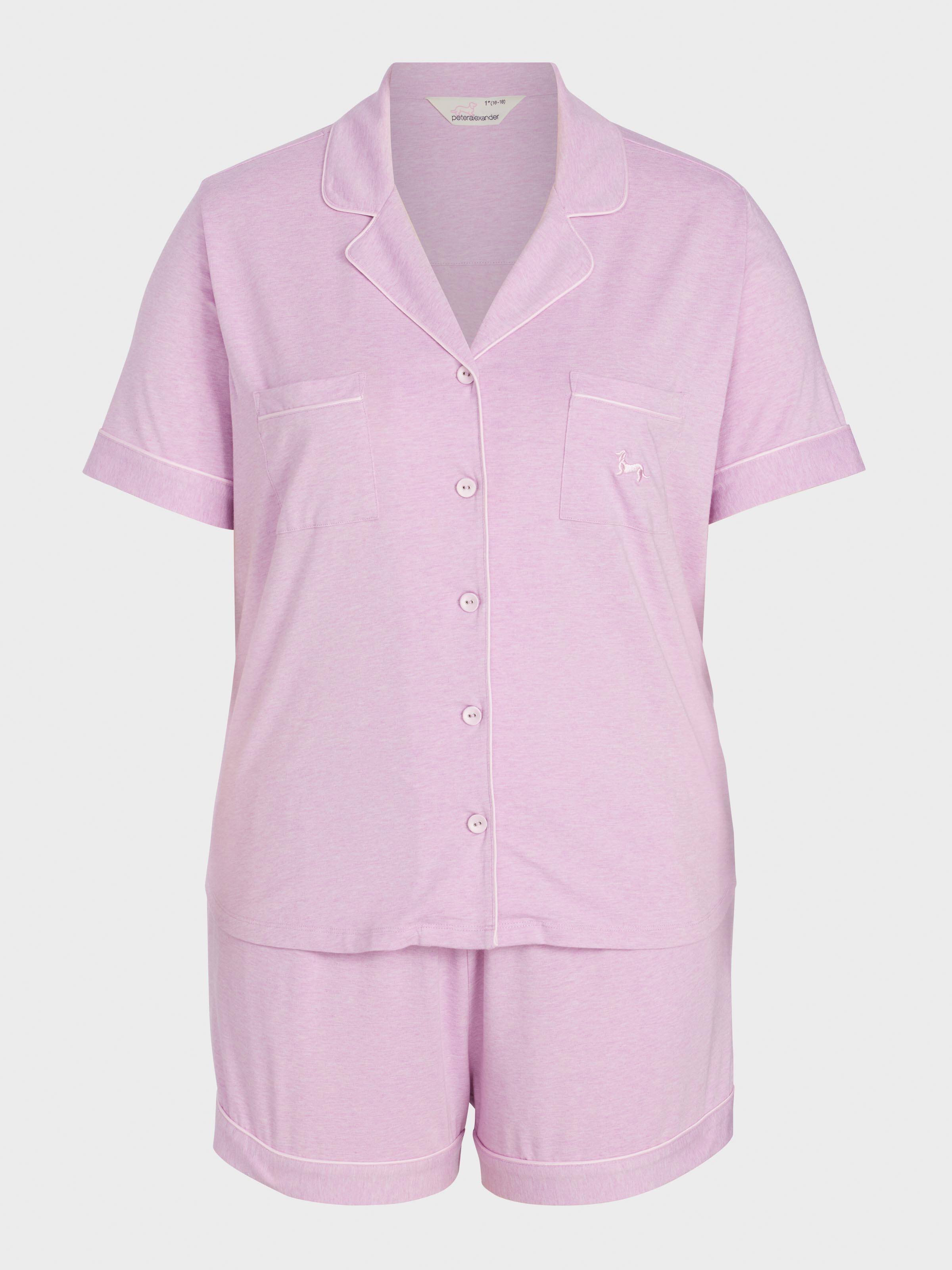 P.A. Plus Lilac Bamboo Jersey Shortie Pj Set